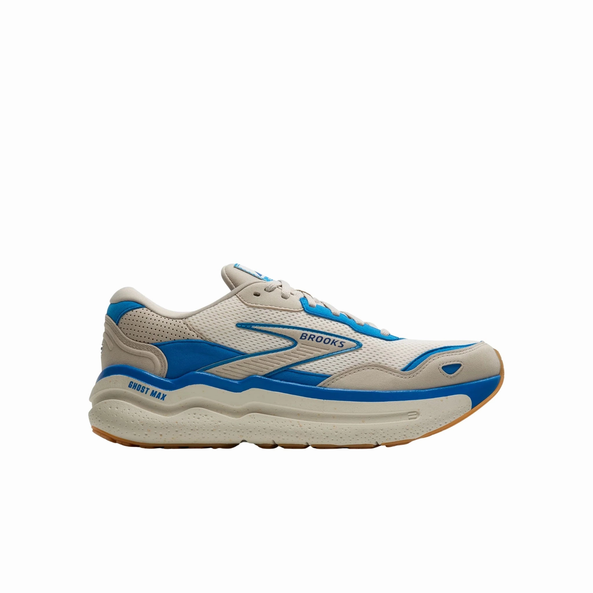 Superior Cushioning Lateral Stability Guide Brooks Men's Ghost Max SE Road Running Shoes - Silver Lining/Blue/Surf the Web