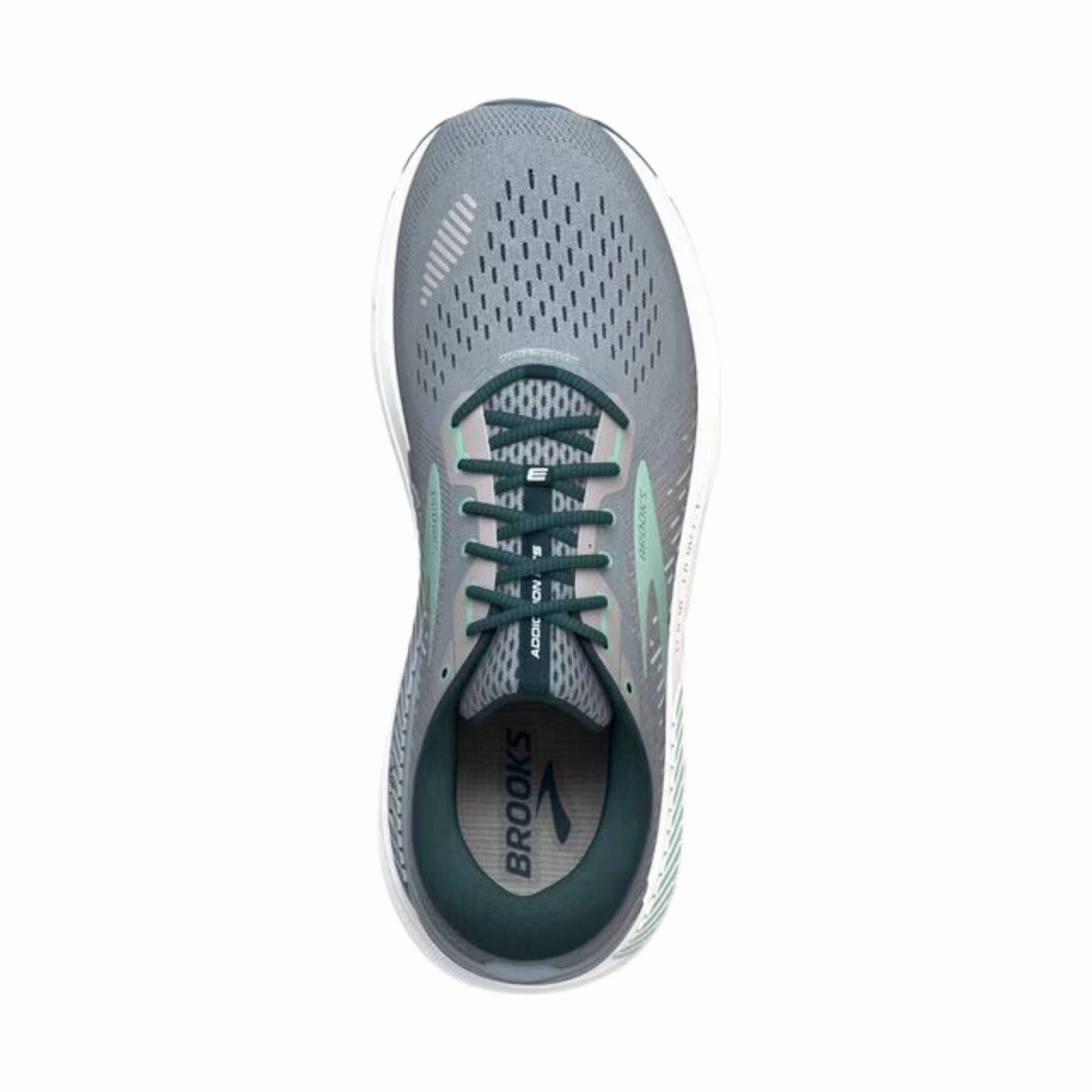 Brooks Women's Addiction GTS 15 Road Running Shoes - Grey/Navy/Aqua Layered Midsole Construction