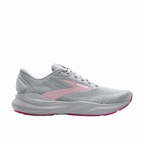 Brooks Women's Adrenaline GTS 24 Road Running Shoes - Alloy/White/Zephyr padded insole Impact Diffusion Layers