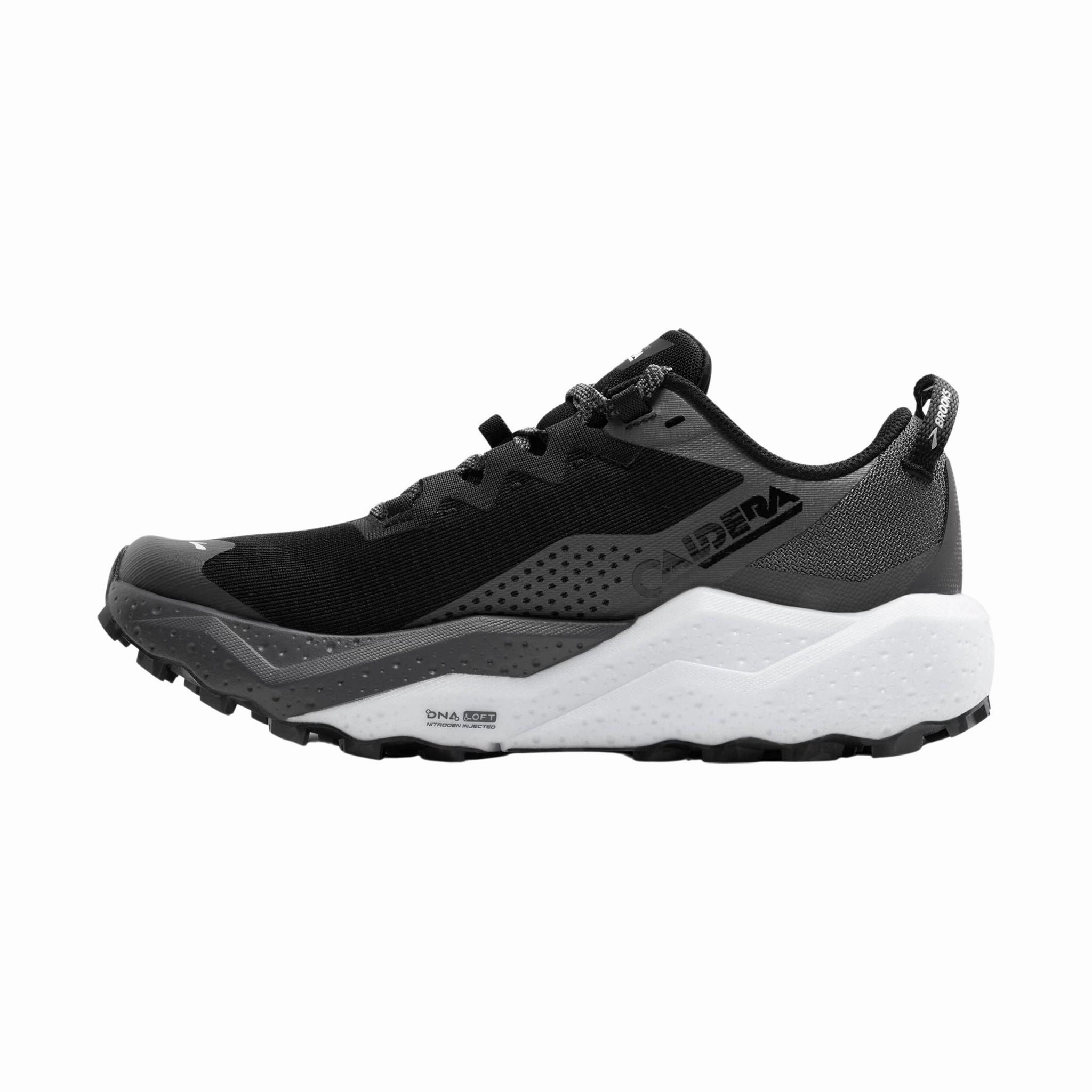 Brooks Women's Caldera 8 Trail Running Shoes - Black/Blackened Pearl/White Structured shock absorption Foot Wellness