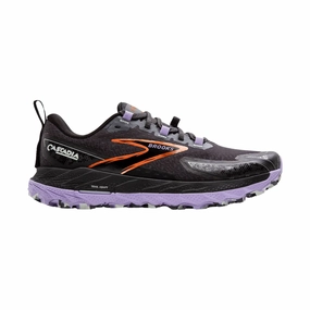 Knit Fabric Design Brooks Women's Cascadia 18 Trail Running Shoes - Ebony/Sweet Lavender/Copper