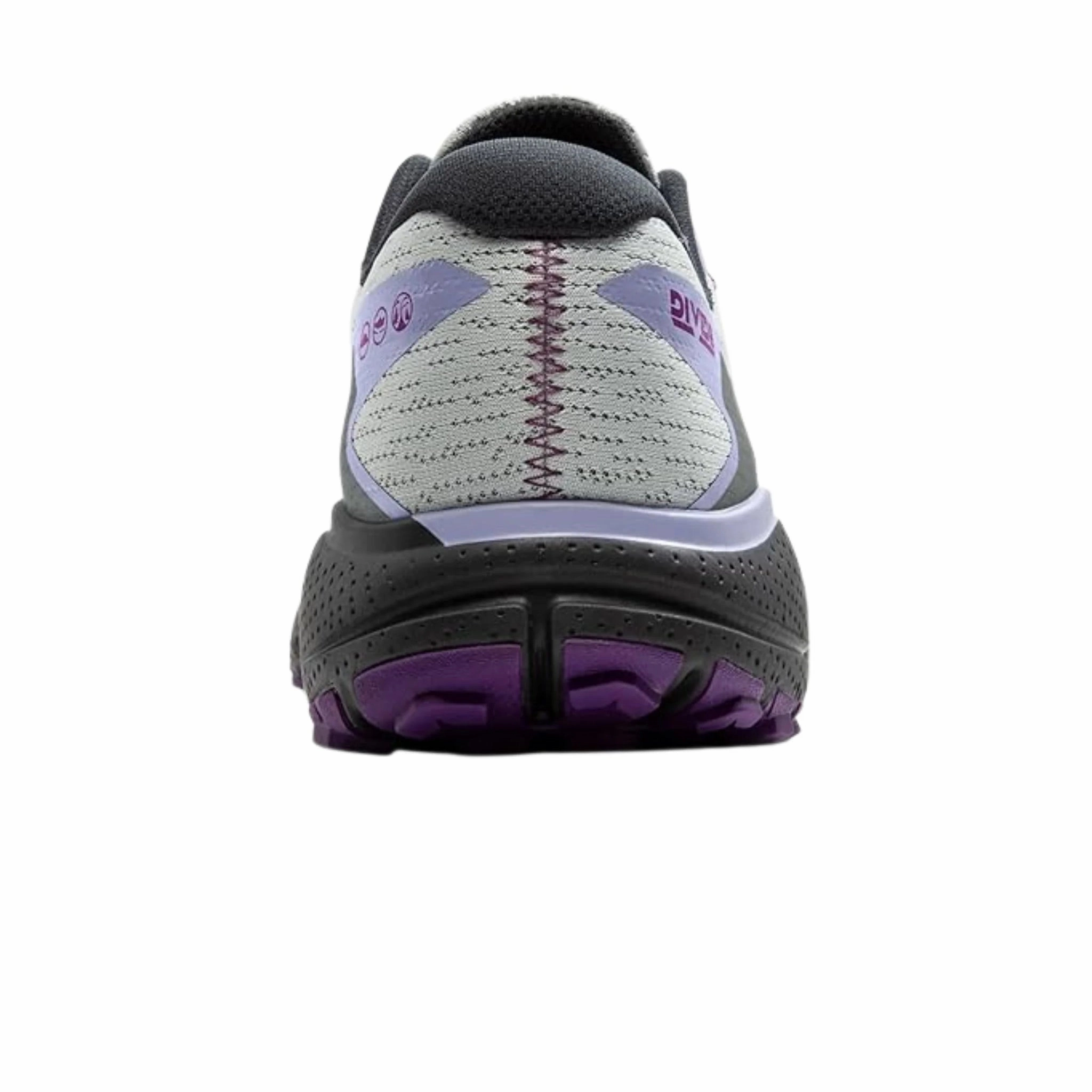 slip-resistant Brooks Women's Divide 5 Trail Running Shoes - Mercury/Ebony/Sweet Lavender