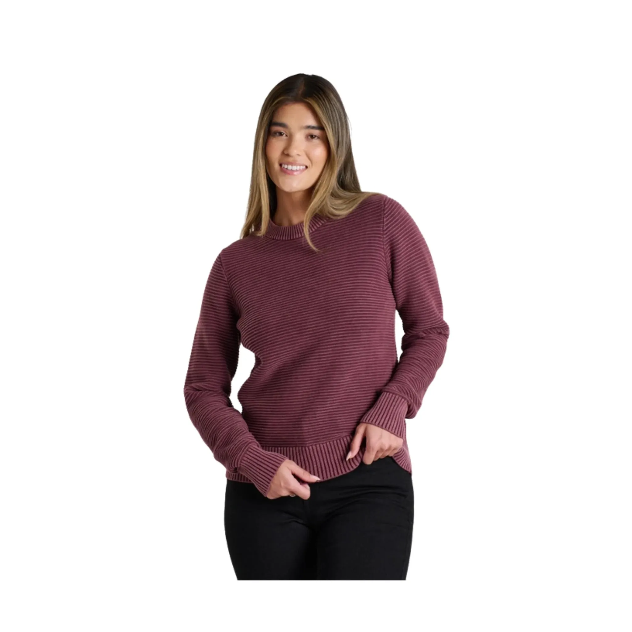 Kuhl Women's Sofie Sweater - Winter Berry Backpacking Essential Cozy Texture