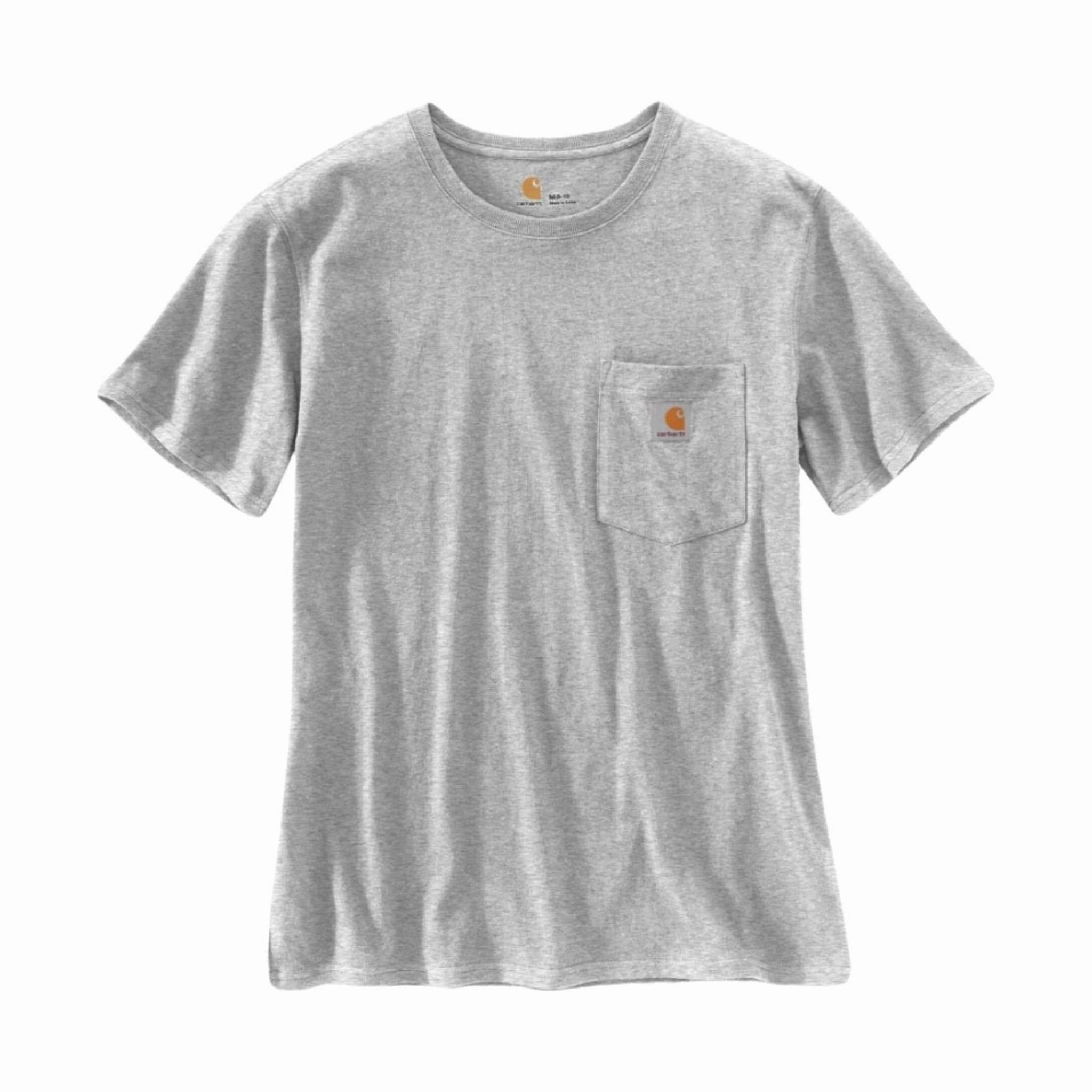 SnagFreeKnit Carhartt Women's Loose Fit Heavyweight Short-Sleeve Pocket T-Shirt - Heather Gray
