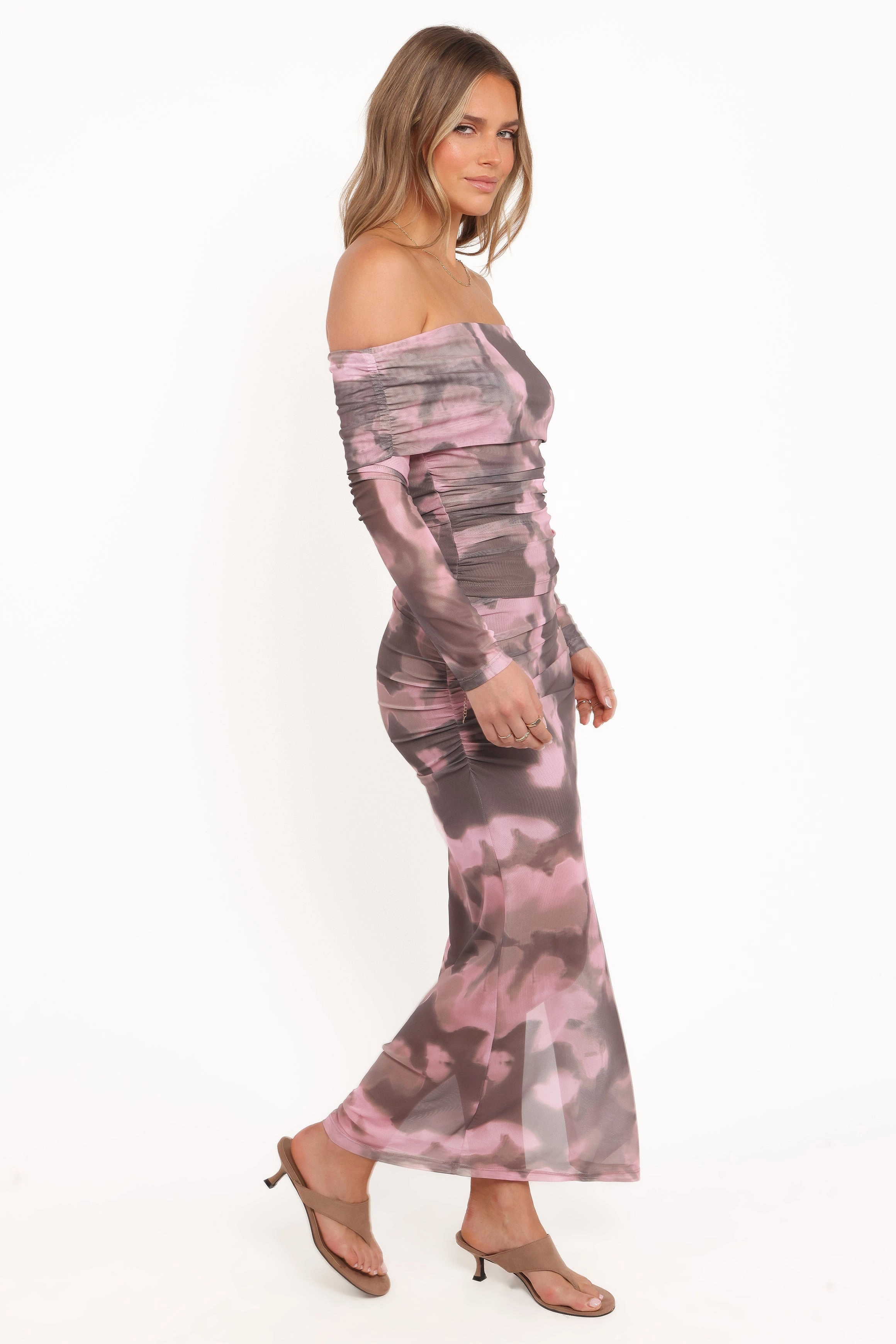 Caelira Skirt - Pink/Brown Print Clean Cut