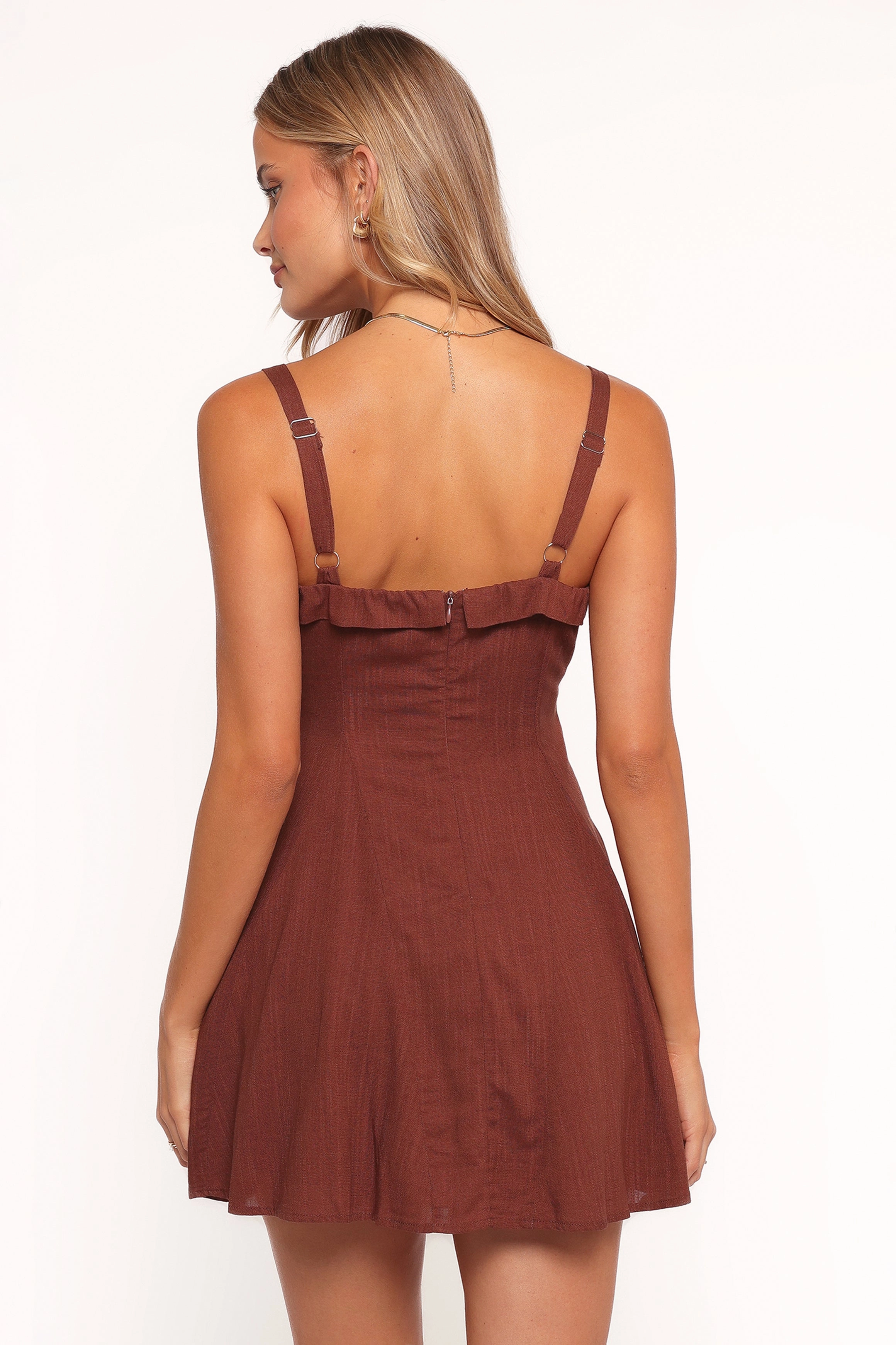 Caitlin Mini Dress - Cognac Warm Undertone