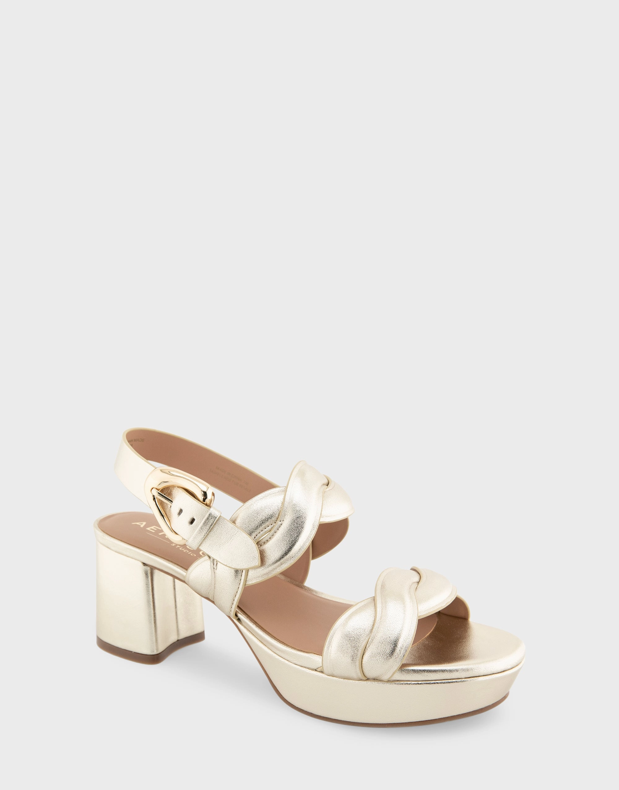 Bold Open Toe Heels Silky Detail Camea