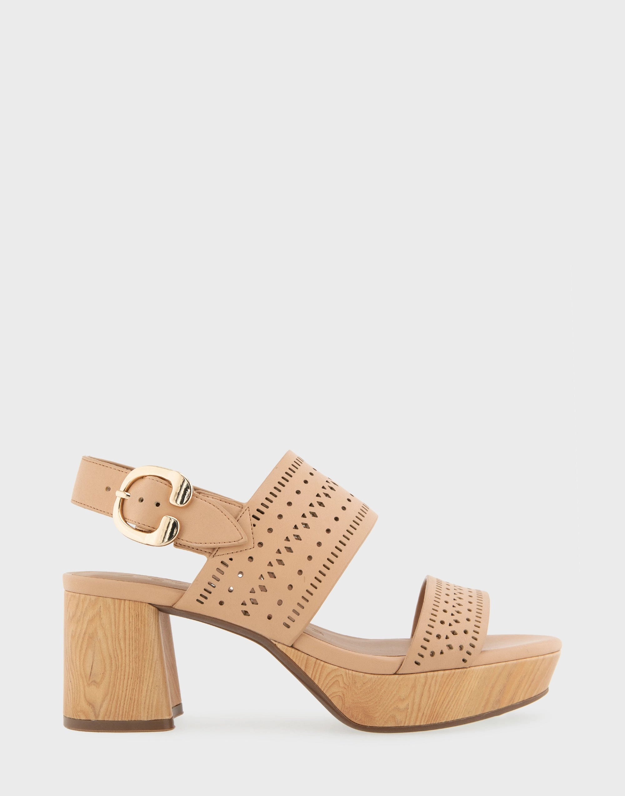 Comfortable Heeled Sandals Camera Perforated