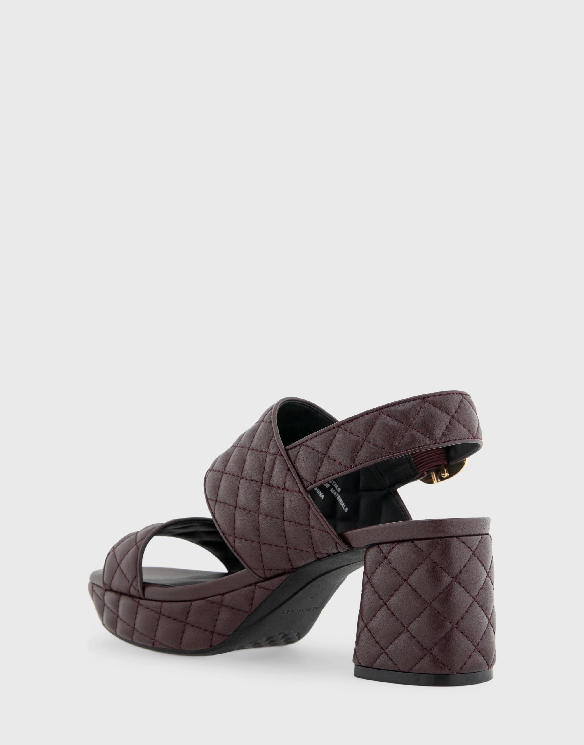 Camera Quilted Peep Toe Sandals for Party Contoured Footbed