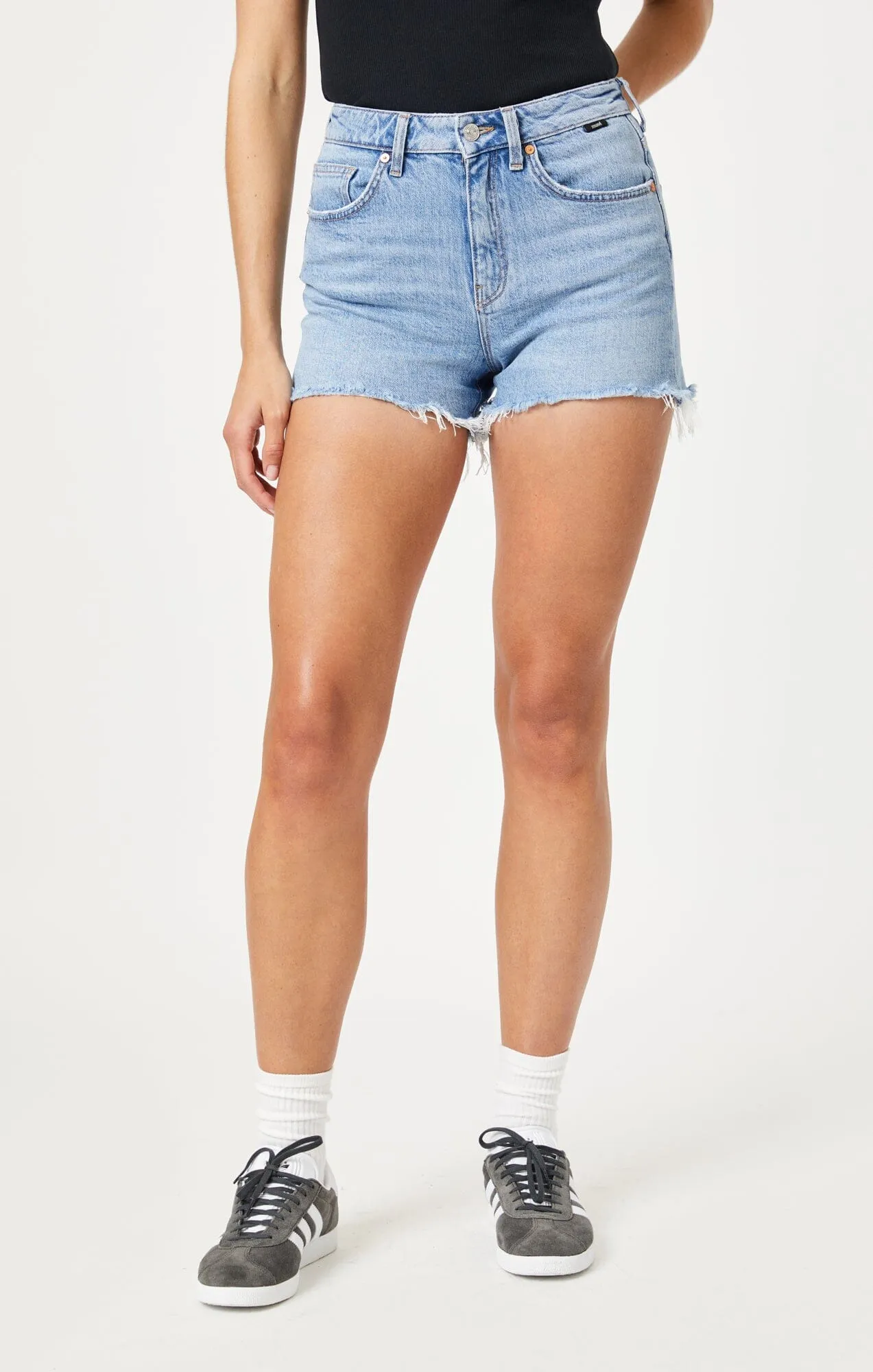 ROSIE BOYFRIEND SHORTS IN BLEACHED RECYCLED BLUE Abrasion Resistant Surface