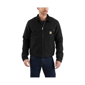 Carhartt Men's Blanket Lined Relaxed Fit Detroit Jacket - Black Adjustable Fit Design Weekend Style