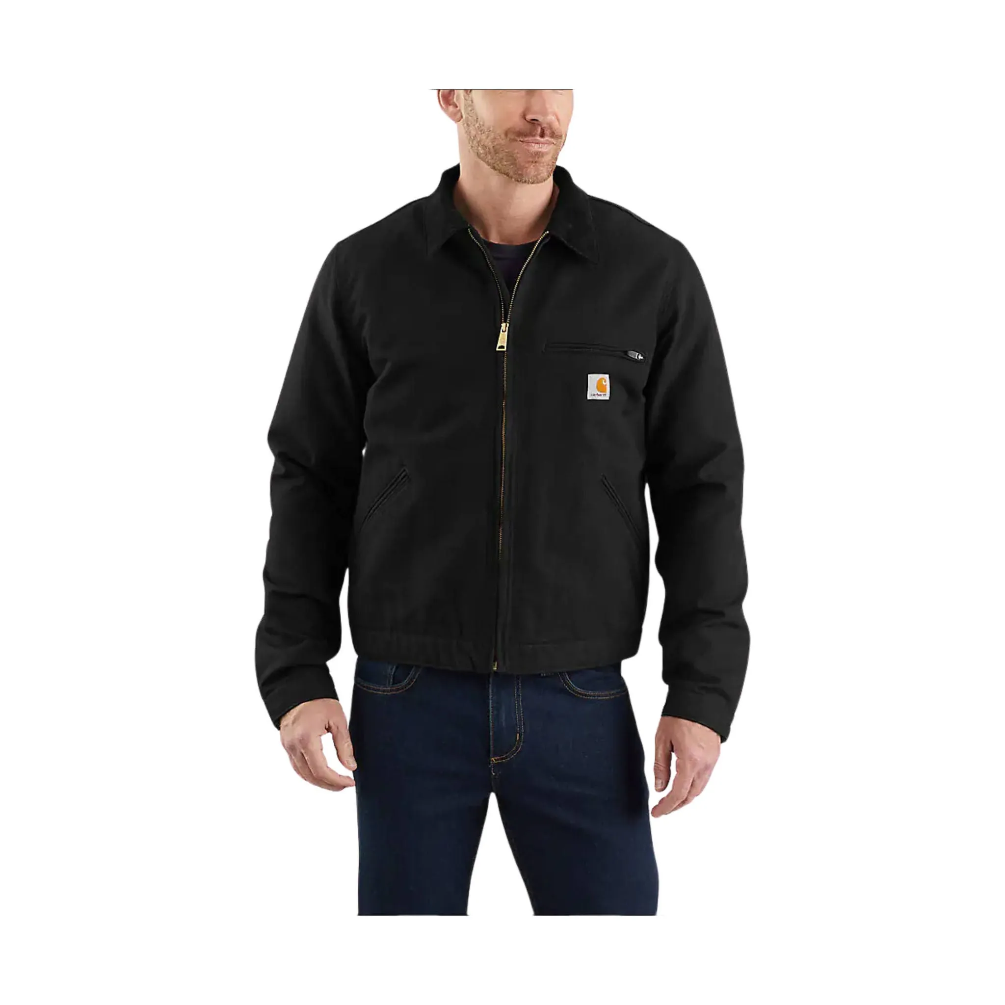 Carhartt Men's Blanket Lined Relaxed Fit Detroit Jacket - Black Adjustable Fit Design Weekend Style