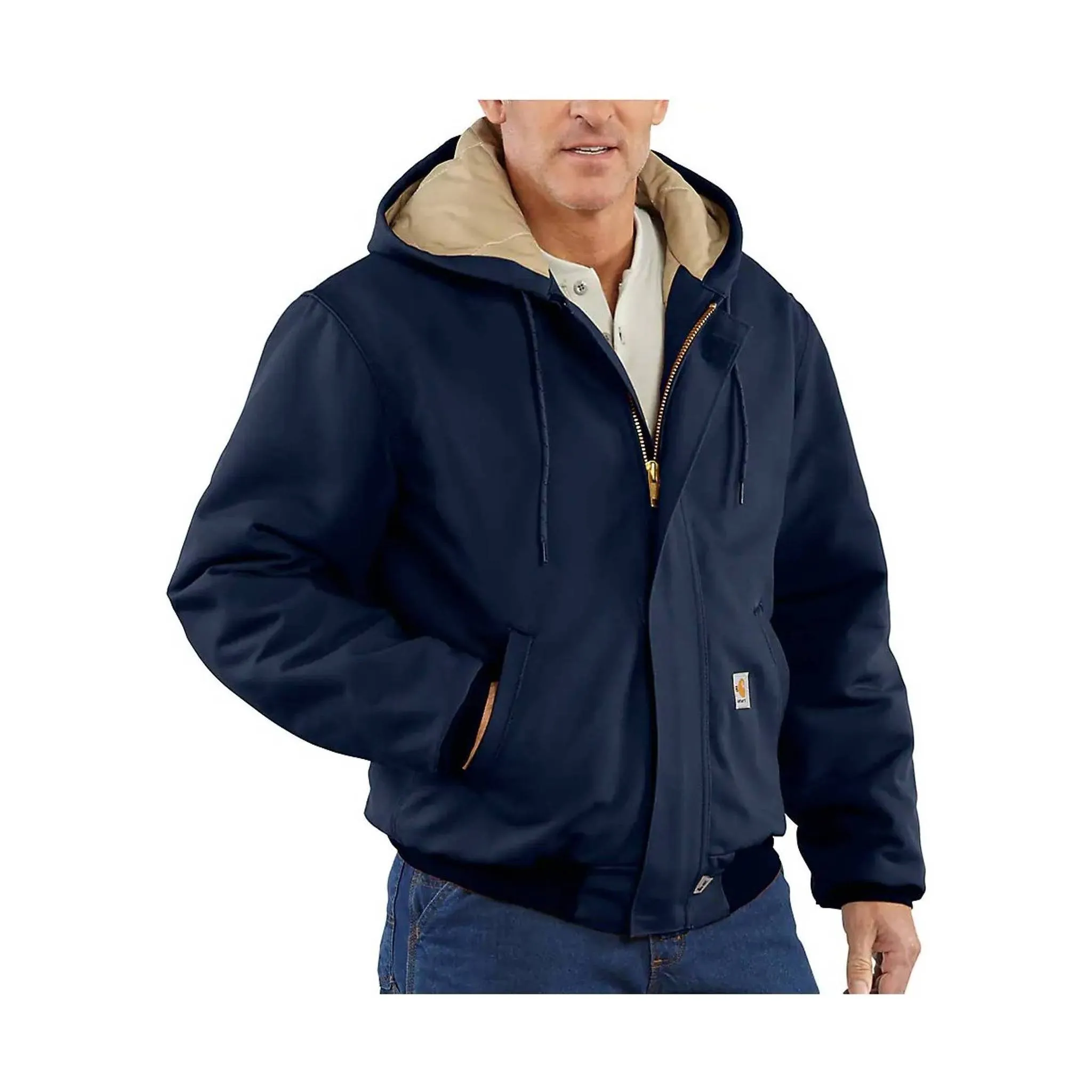 Weather Fit Non Irritating Seams Carhartt Men's Flame Resistant Duck Active Jacket - Dark Navy