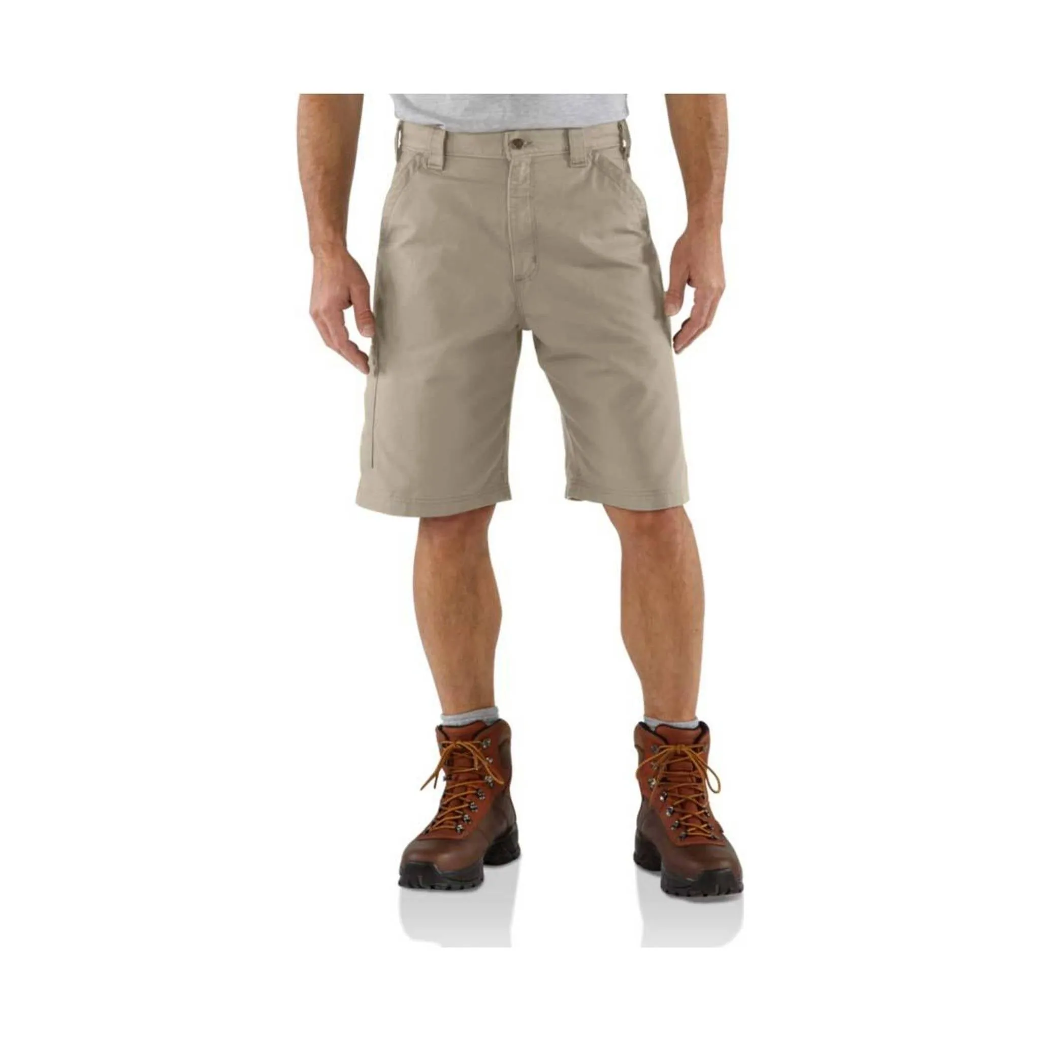 Carhartt Men's Loose Fit Canvas Utility Work Shorts 10 Inch - Tan Lounge Fit Back pockets