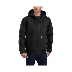Carhartt Men's Loose Fit Washed Duck Insulated Active Jac - Black Double Layered