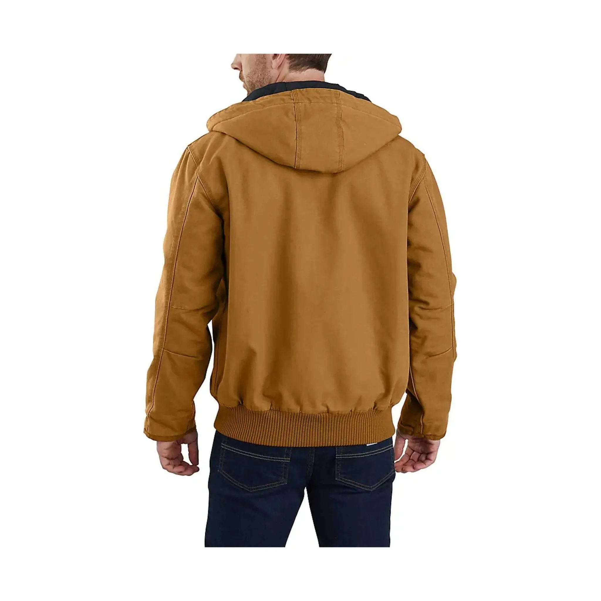 Fleece Lined Interior TemperatureRegulating Tech Carhartt Men's Loose Fit Washed Duck Insulated Active Jac - Carhartt Brown