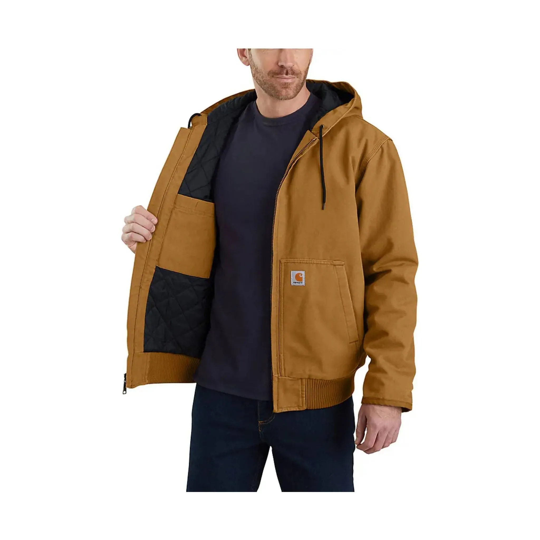 Carhartt Men's Loose Fit Washed Duck Insulated Active Jac - Carhartt Brown LowProfile Design