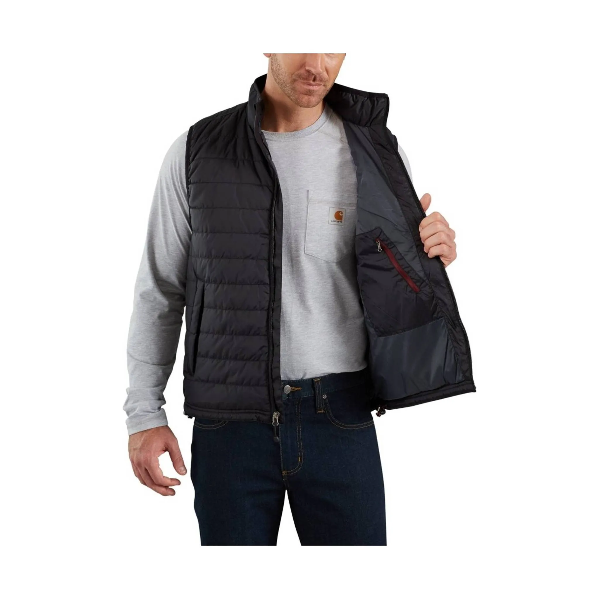 Carhartt Men's Rain Defender Relaxed Fit Lightweight Insulated Vest - Black MoistureWicking Technology