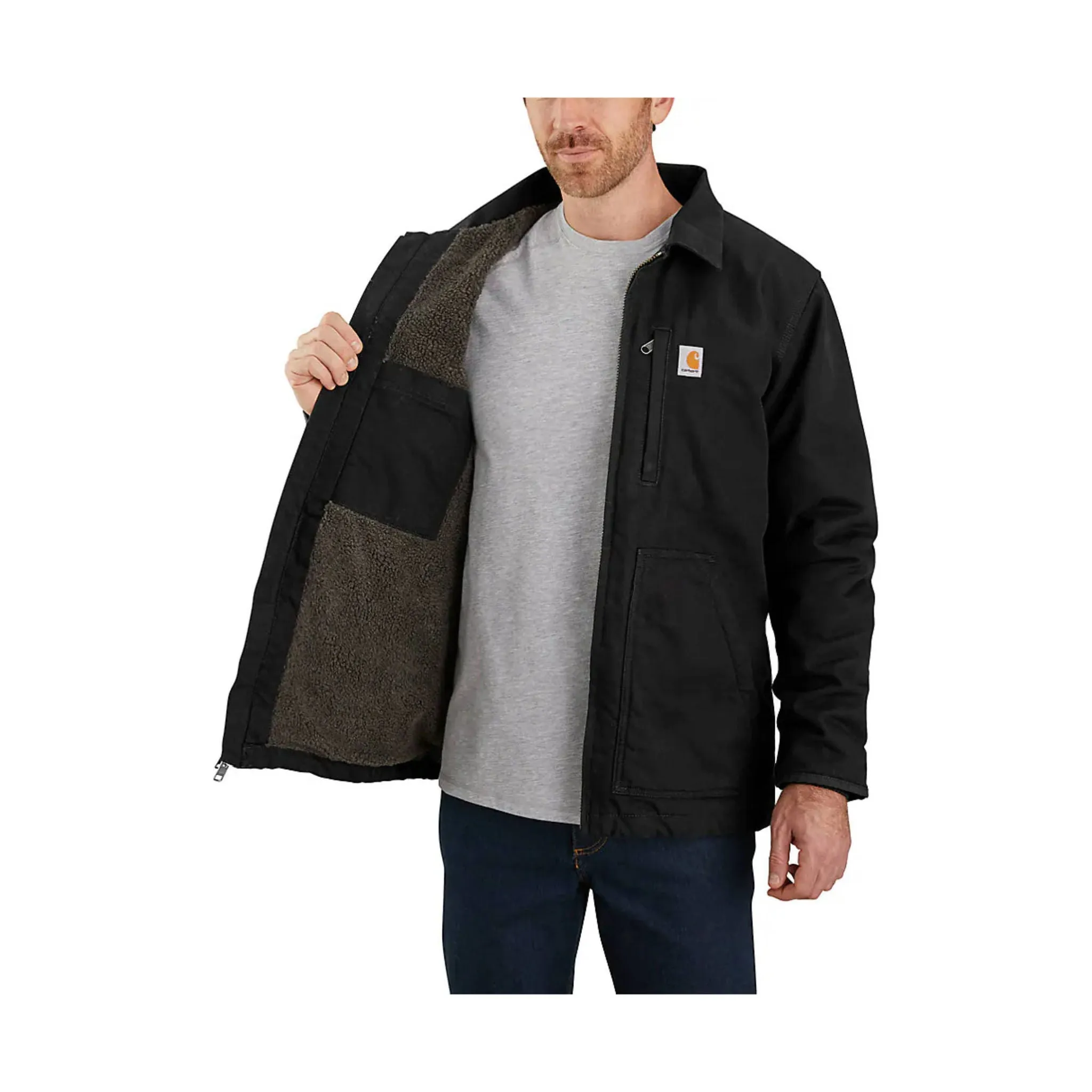 Lightweight Design Carhartt Men's Sherpa Lined Loose Fit Field Jacket - Black
