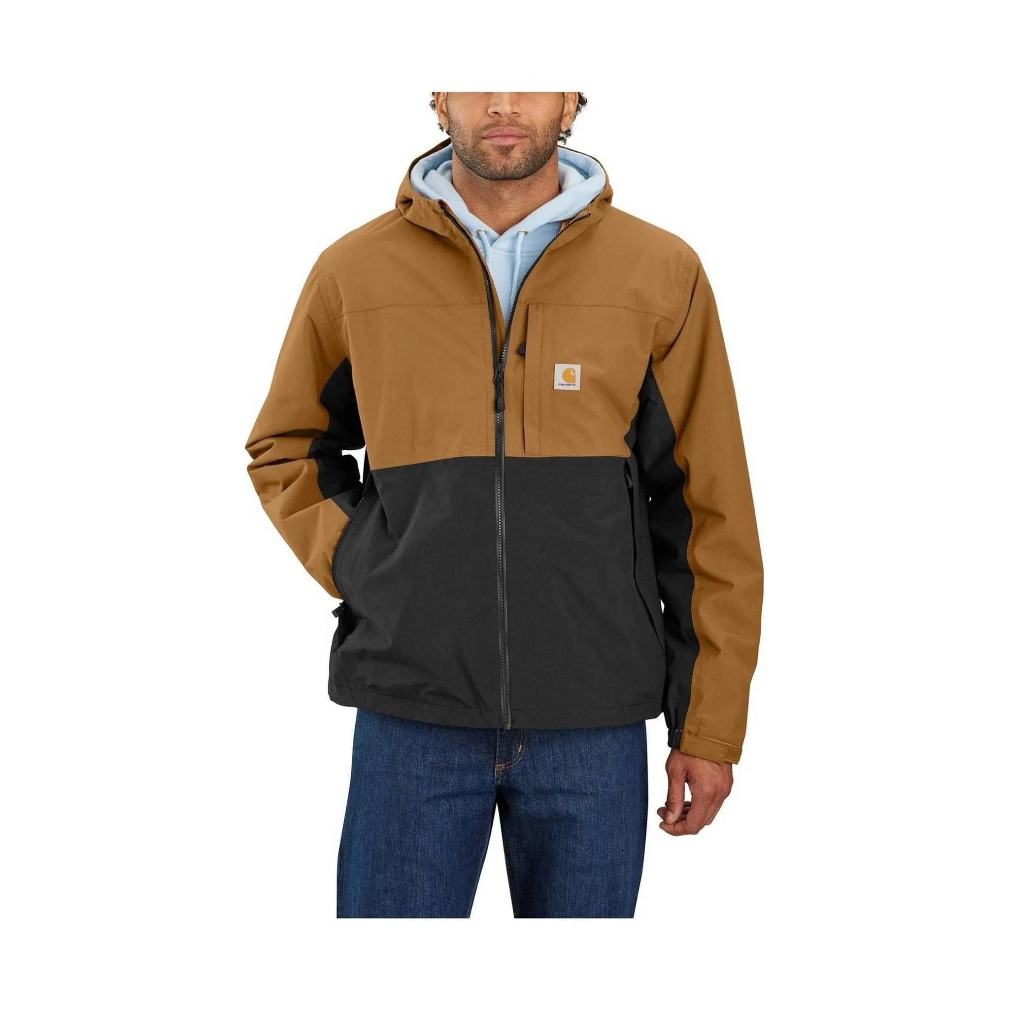 Fall Outfit Carhartt Men's Storm Defender Relaxed Fit Lightweight Packable Jacket - Carhartt Brown/Black