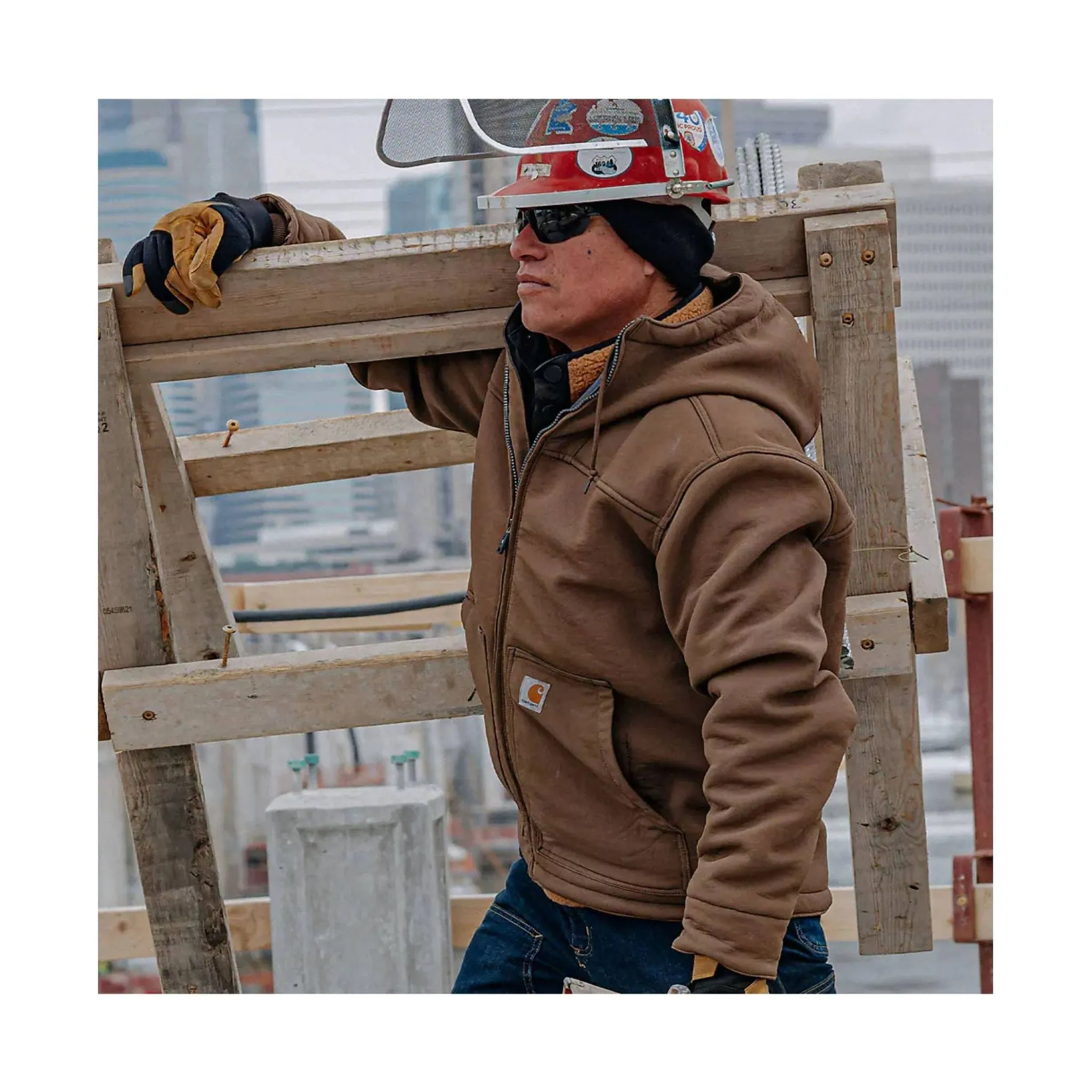 Compressed Packing Design Thermal Retention Layer Carhartt Men's Super Dux Sherpa Lined Relaxed Fit Active Jac - Coffee