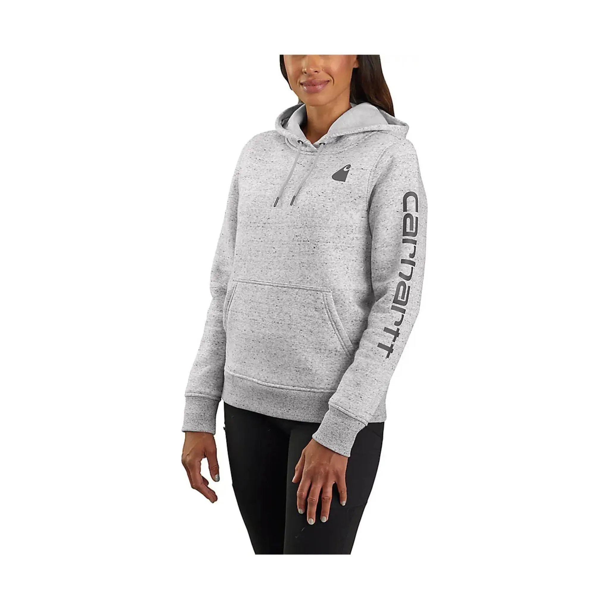 product custom made perfection Tight Fit Carhartt Women's Relaxed Fit Midweight Logo Sleeve Graphic Sweatshirt - Asphalt Heather Nep