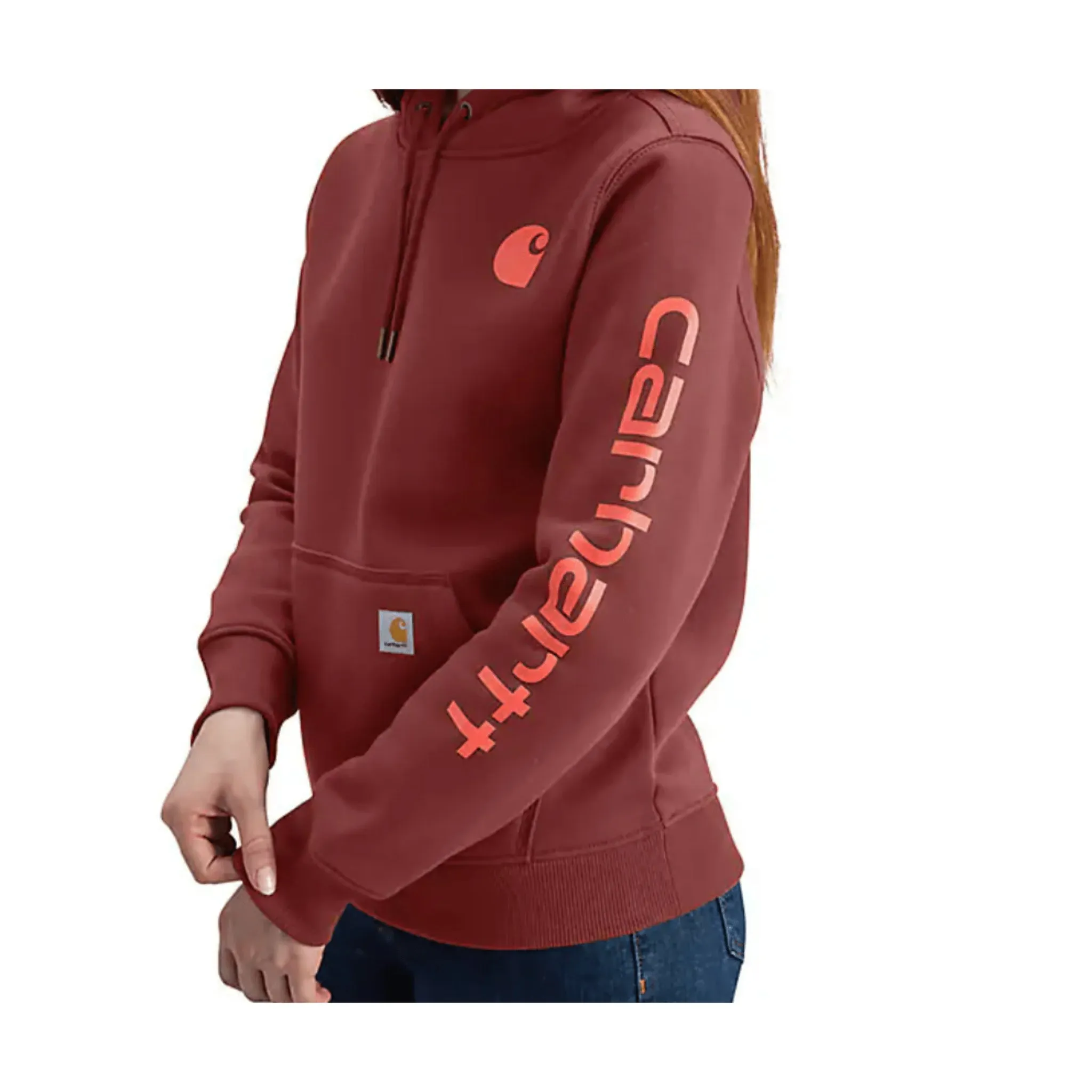 Sporty Jacket Carhartt Women's Relaxed Fit Midweight Logo Sleeve Graphic Sweatshirt - Barnwood