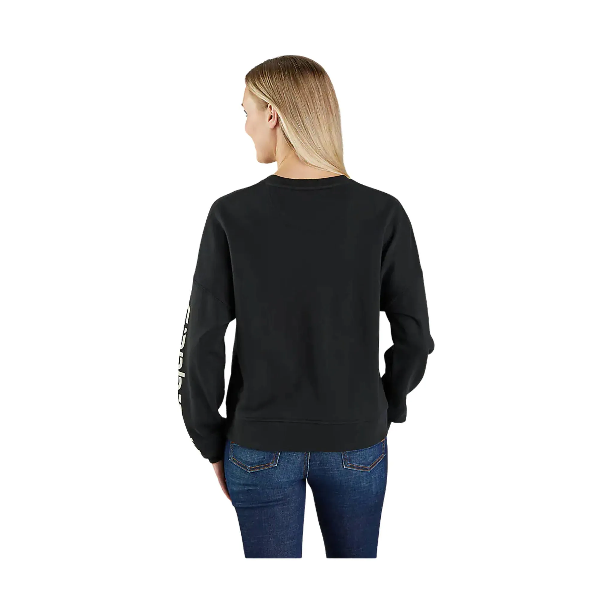 Outdoor Active Bar Hopping Carhartt Women's Tencel Fiber Series Loose Fit Long Sleeve Graphic Sweatshirt - Black