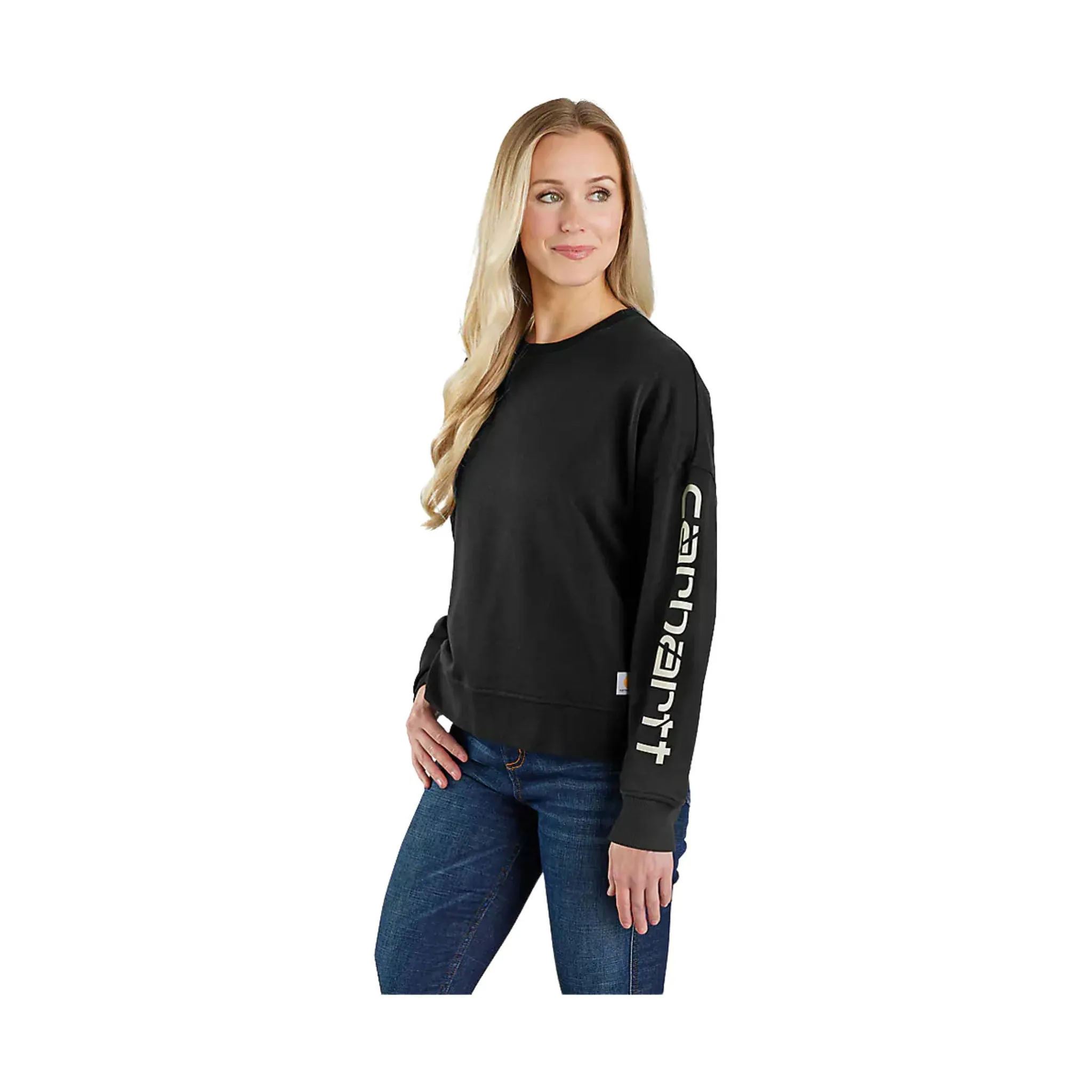 Carhartt Women's Tencel Fiber Series Loose Fit Long Sleeve Graphic Sweatshirt - Black product chambray casualness