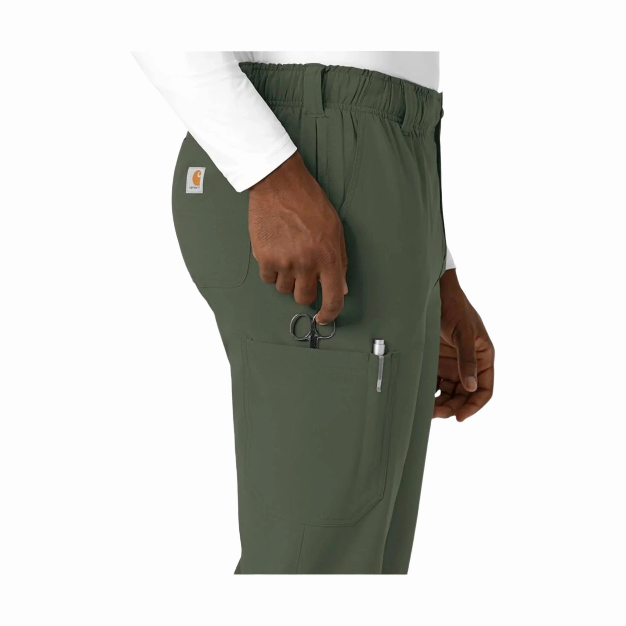 Carhartt Men's Cross Flex Straight Leg Scrub Pant - Olive Non Clip
