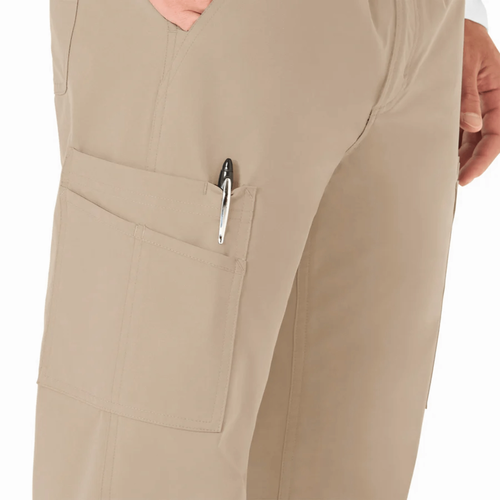 Smart Comfort Layered Panel Design Carhartt Men's Force Essentials Straight Leg Cargo Scrub Pant - Khaki