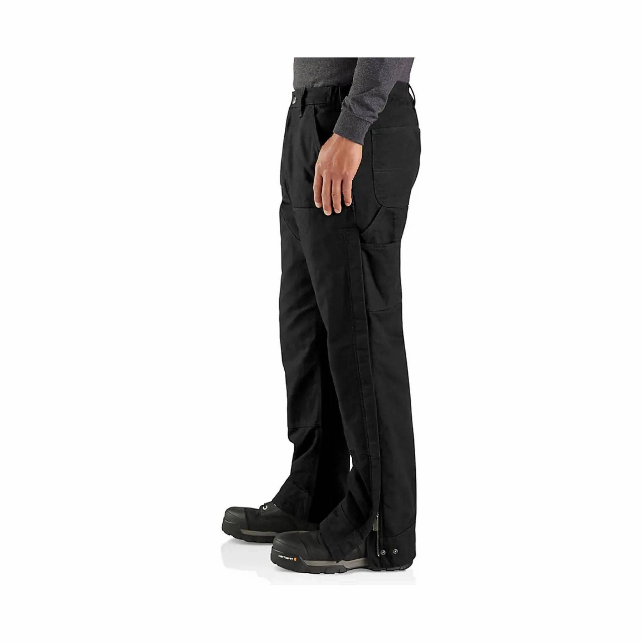 Lightweight Weave Weather Flex Carhartt Men's Loose Fit Washed Duck Insulated Pant - Black