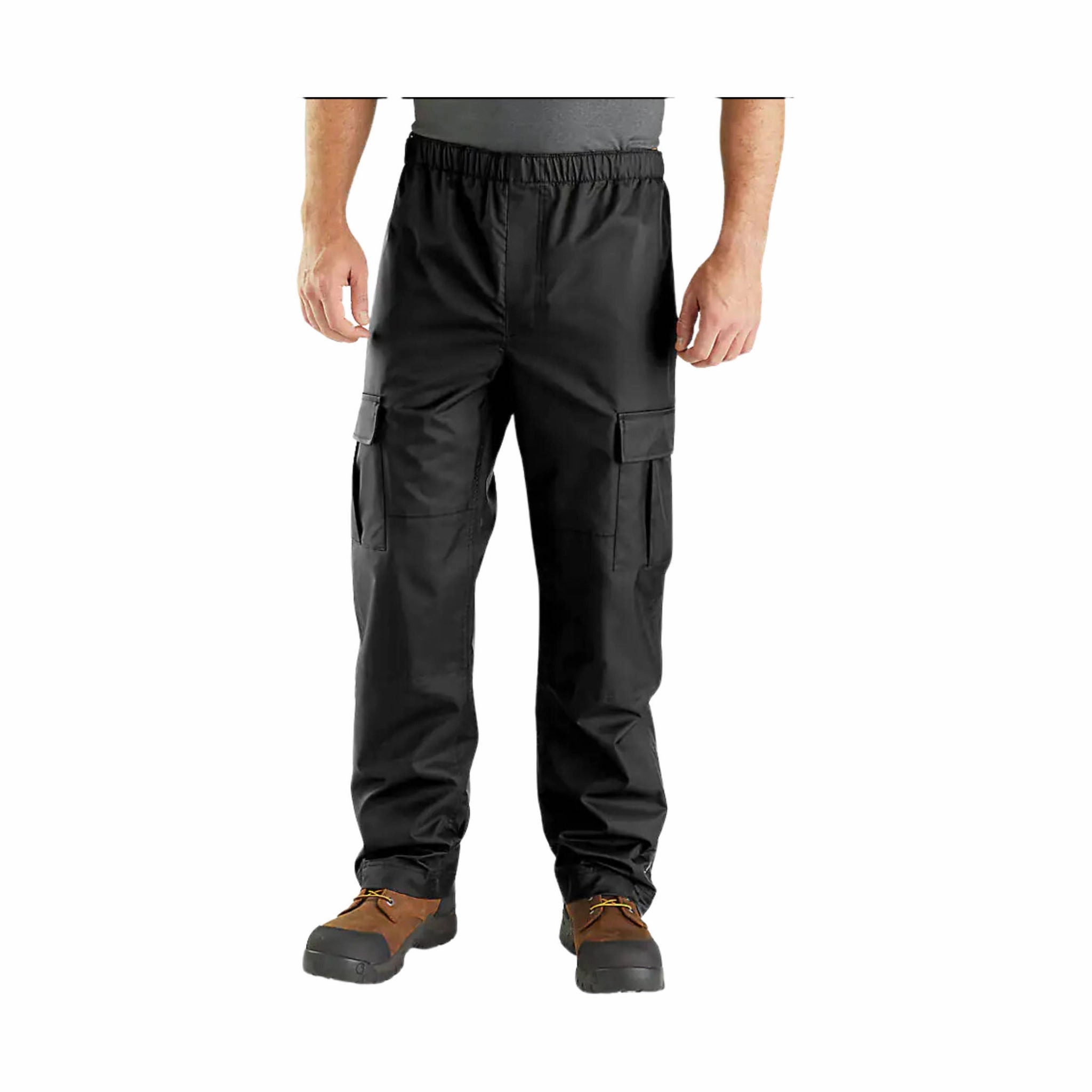 Carhartt Men's Relaxed Fit Midweight Rain Pant - Black All Season Versatility Relax Fit Wear
