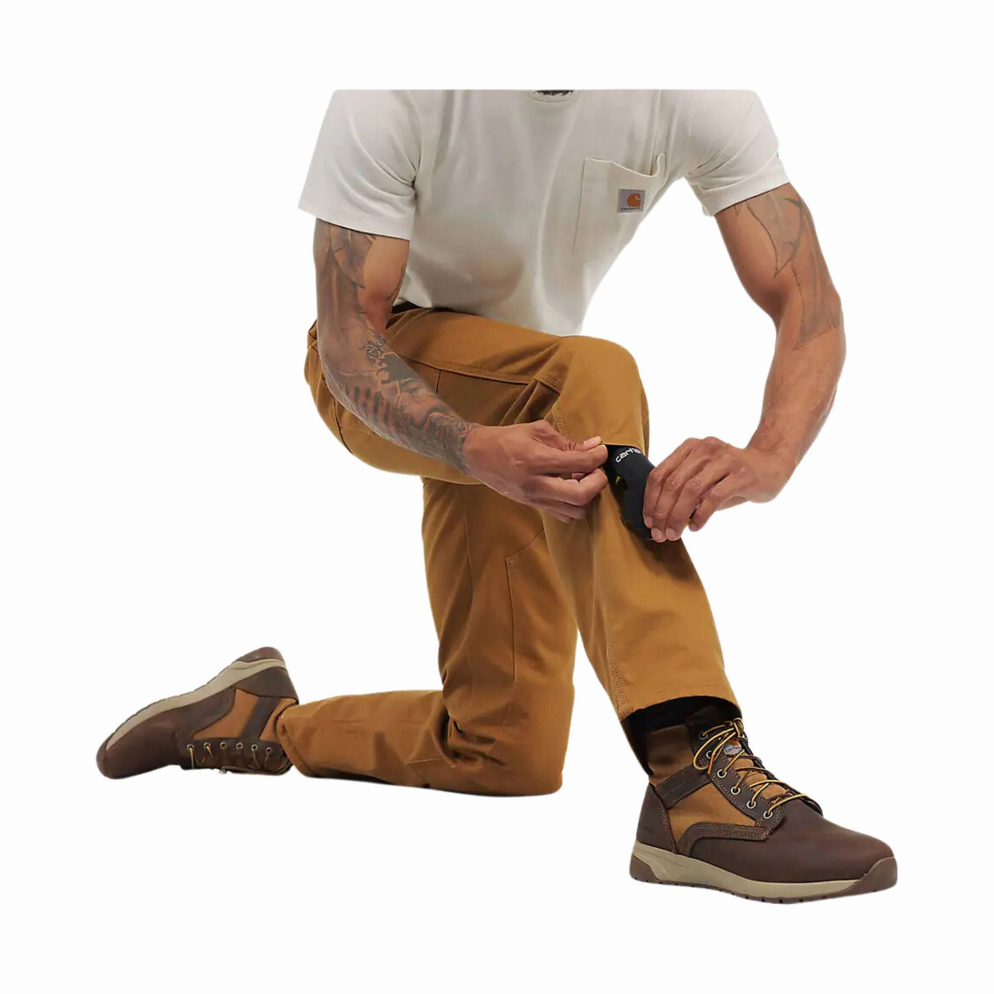 Carhartt Men's Rugged Flex? Relaxed Fit Double Front Pant - Carhartt Brown High-waisted fit Quality Material