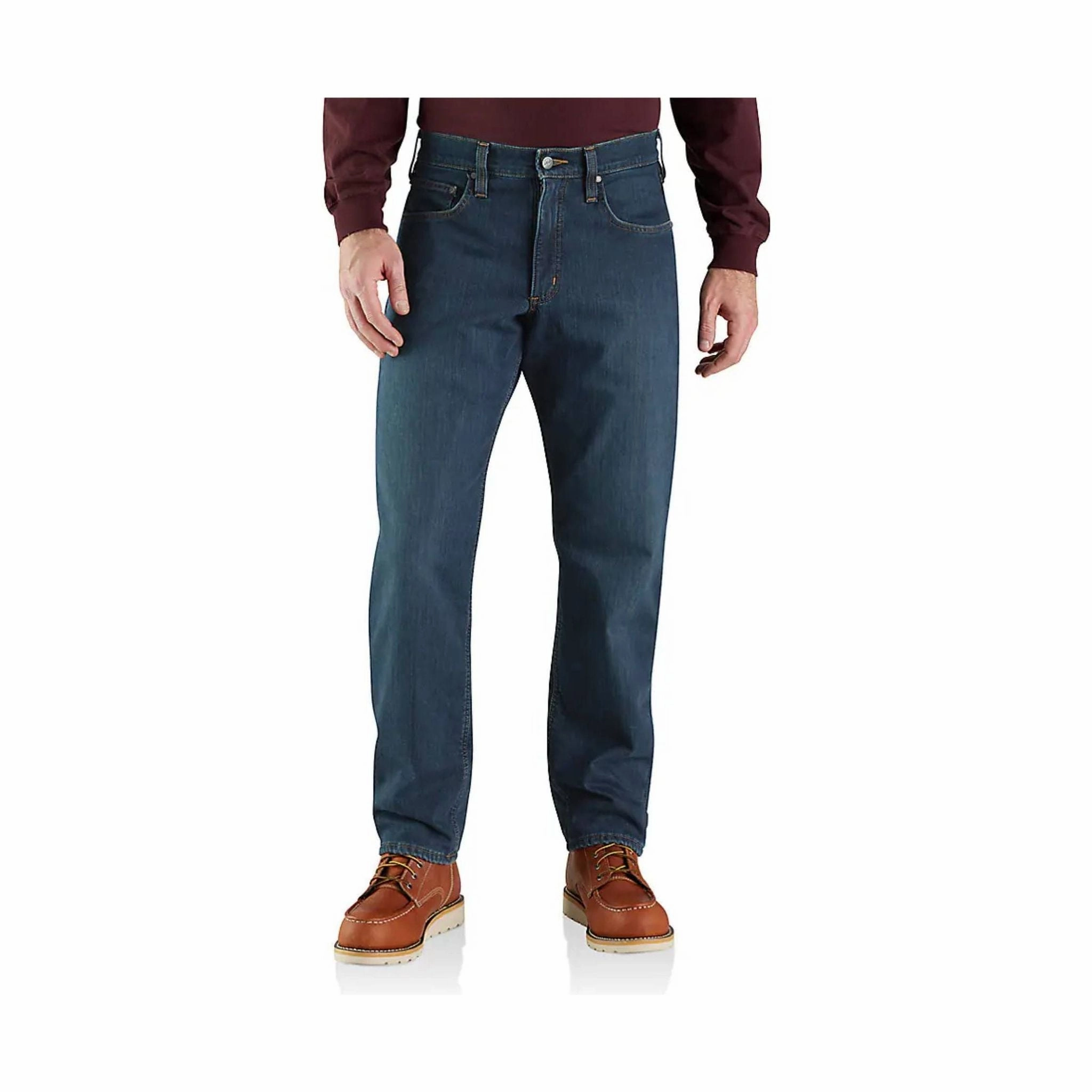 Practical Fit Classy Fit Carhartt Men's Rugged Flex Relaxed Fit Fleece Lined 5 Pocket Jean - Rapids