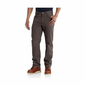 Carhartt Men's Rugged Flex? Rigby Five Pocket Relaxed Fit Pant - Dark Coffee High Durability Thread Essential Comfort Wear