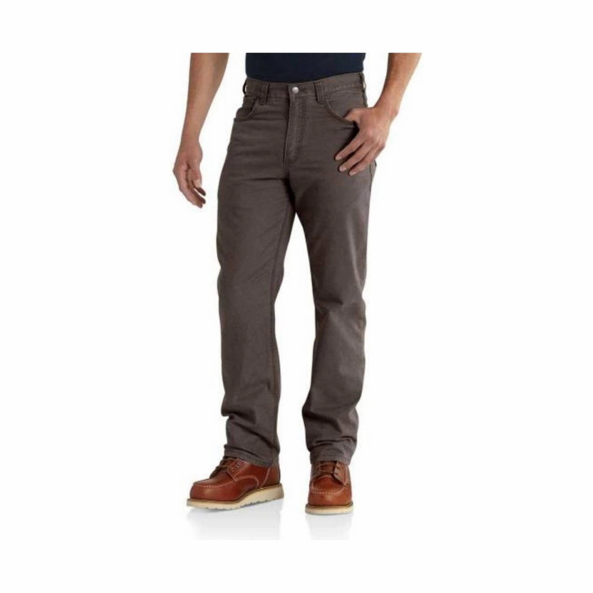 Carhartt Men's Rugged Flex? Rigby Five Pocket Relaxed Fit Pant - Dark Coffee High Durability Thread Essential Comfort Wear
