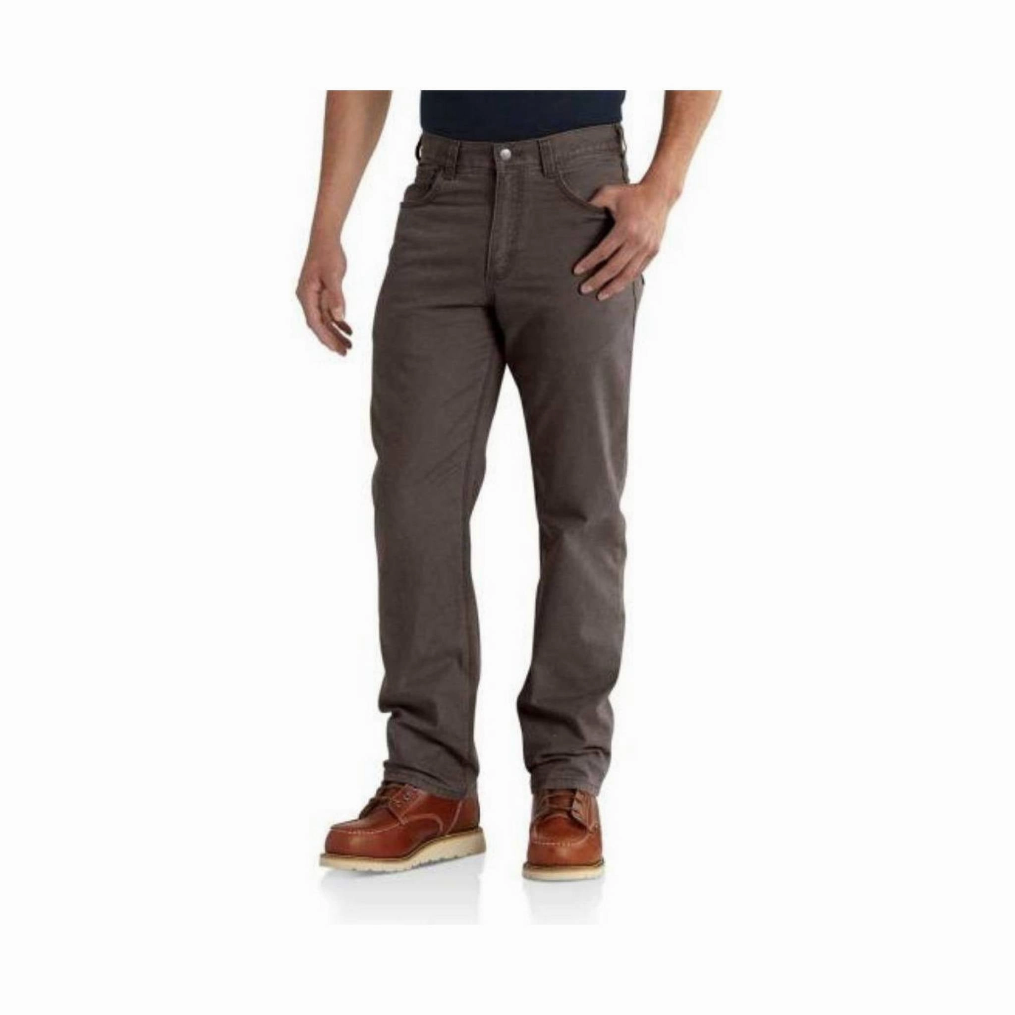 Carhartt Men's Rugged Flex? Rigby Five Pocket Relaxed Fit Pant - Dark Coffee LowProfileWaistband