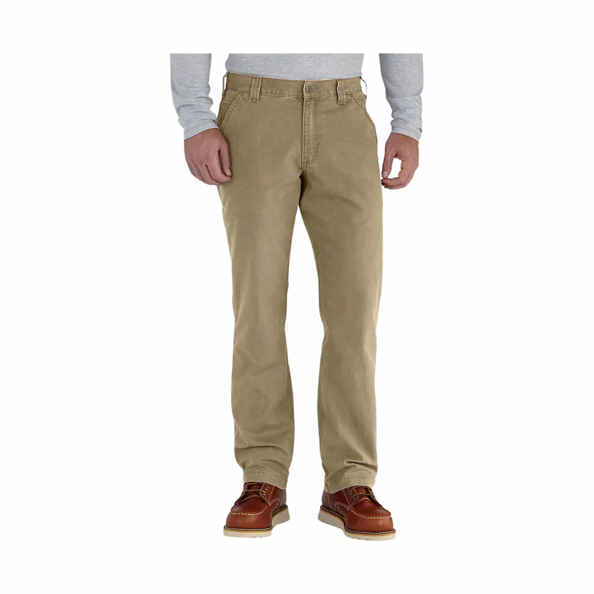 Double Stitched Seams Carhartt Men's Rugged Flex? Rigby Relaxed Fit Pant - Dark Khaki