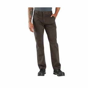 Soft and Stretchy Carhartt Men's Utility Twill Relaxed Fit Work Pant - Dark Coffee