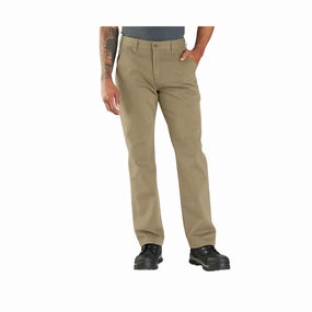 Flexible Use Flexible Gusset Design Carhartt Men's Utility Twill Relaxed Fit Work Pant - Dark Khaki