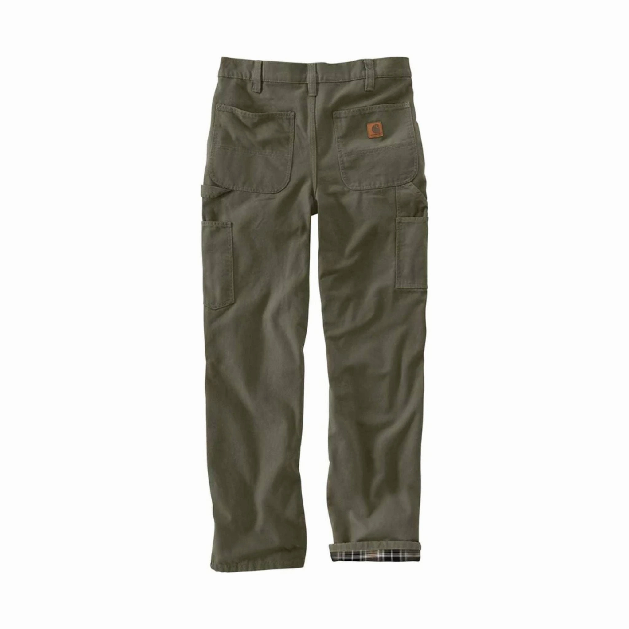 WindResistantMaterial Carhartt Men's Washed Duck Flannel Lined Dungaree - Moss