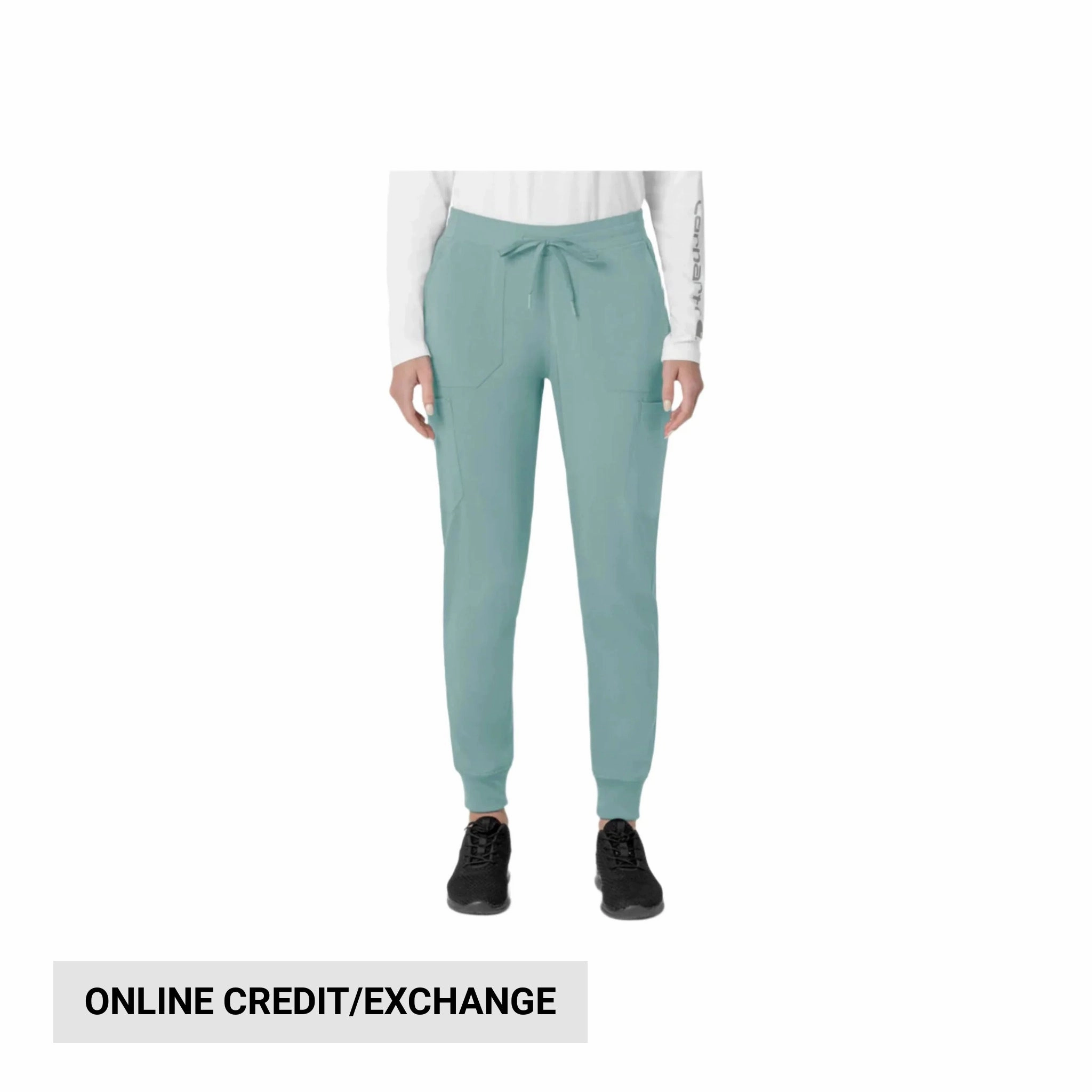 Carhartt Women's Force Cross Flex Cargo Jogger Scrub Pant - Summer Blue Quick Fit Design Utility pocket