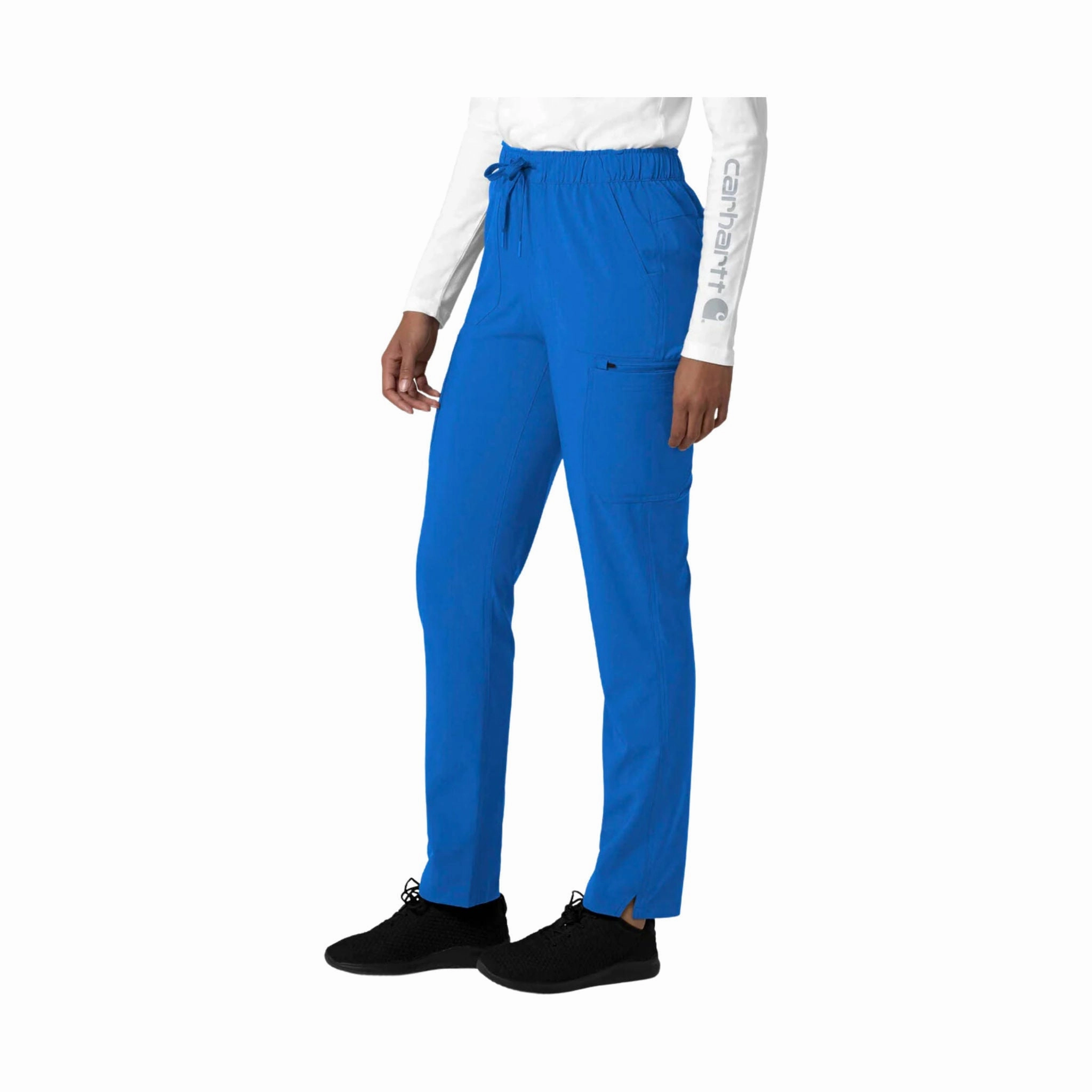 Carhartt Women's Force Cross Flex Straight Leg Cargo Scrub Pant - Royal Blue NonChafingEdges
