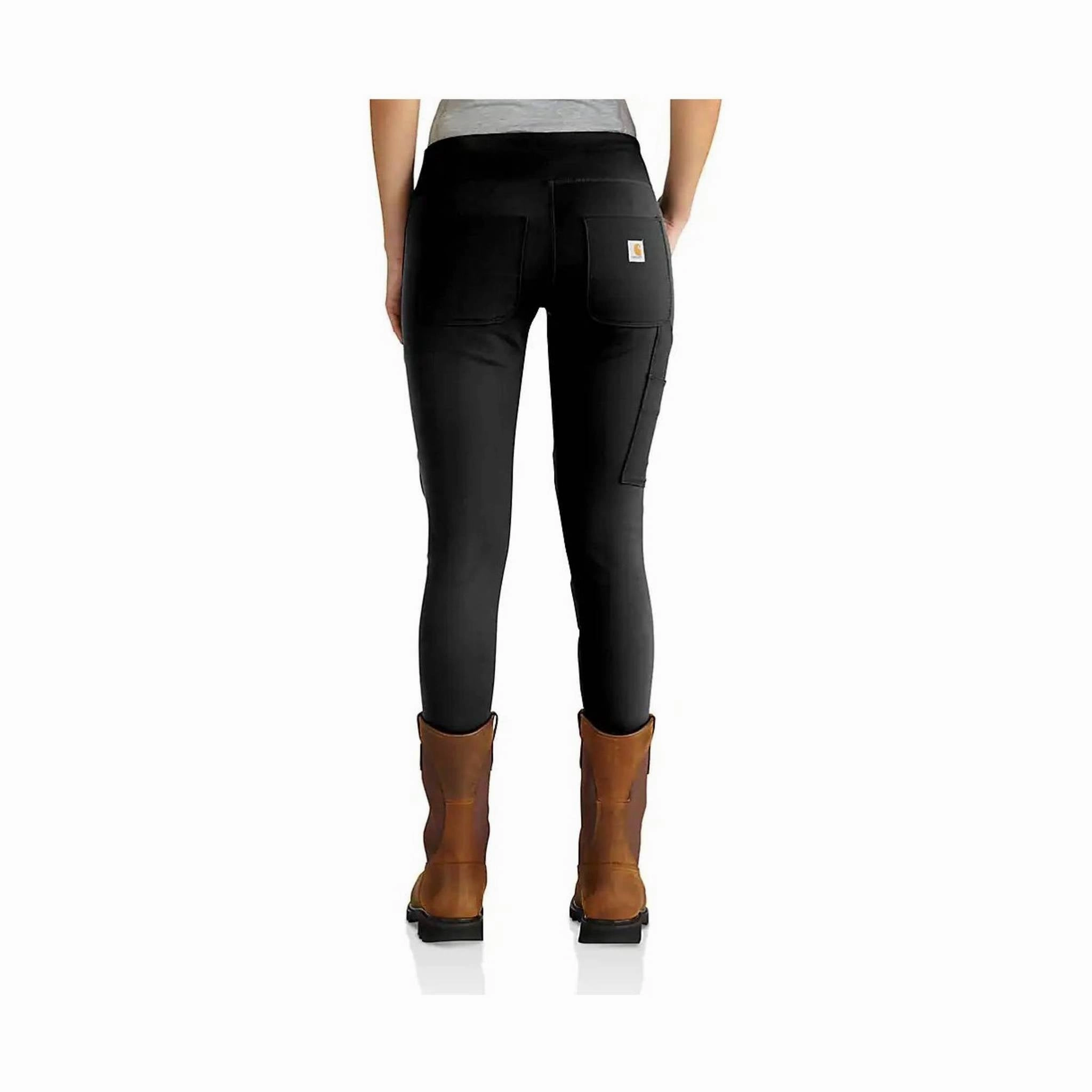 Gripper Waistband Comfy Cut Carhartt Women's Force Fitted Midweight Utility Legging - Black