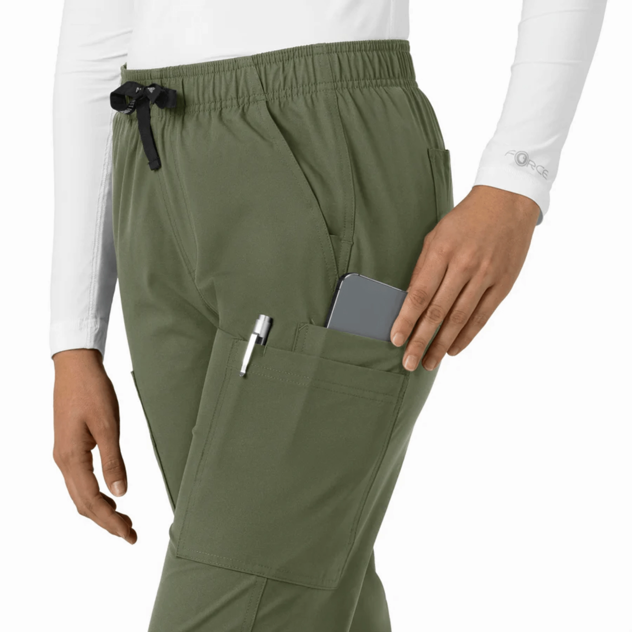 Sleek Fit Carhartt Women's Force Modern Fit Straight Leg Scrub Pant - Olive