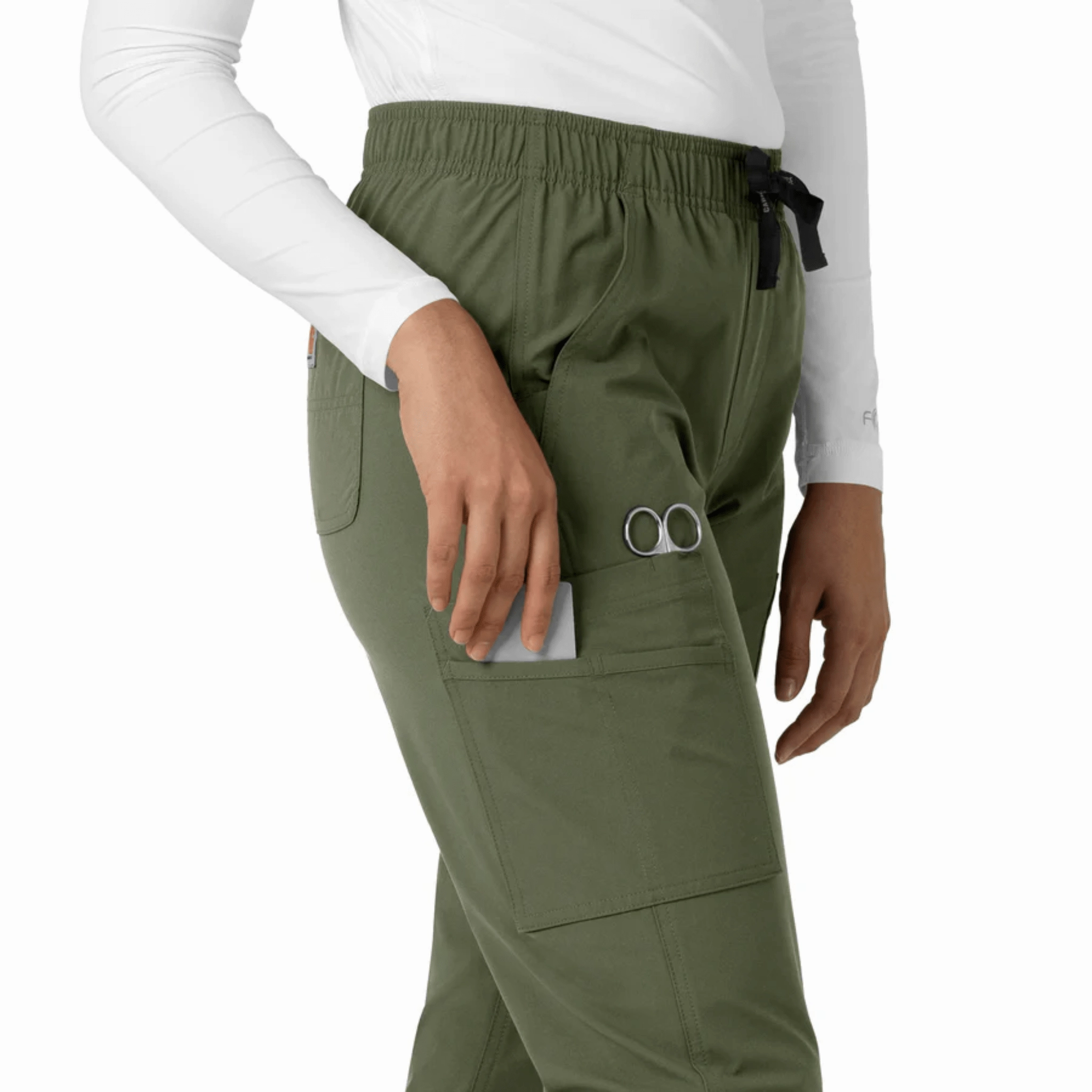Sporty Style Pull-on style Carhartt Women's Force Modern Fit Straight Leg Scrub Pant - Olive