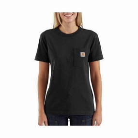All Weather Performance Fabric Carhartt Women's Loose Fit Heavyweight Short-Sleeve Pocket T-Shirt - Black