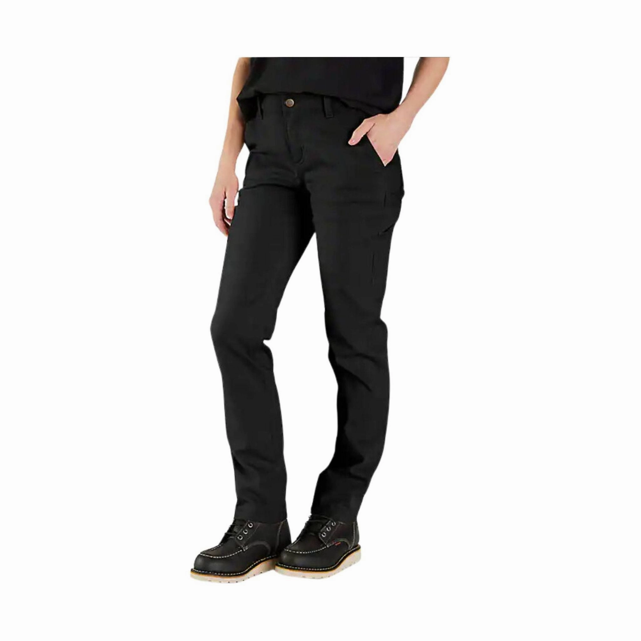 StainResistantFinish Carhartt Women's Rugged Relaxed Fit Canvas Work Pant - Black