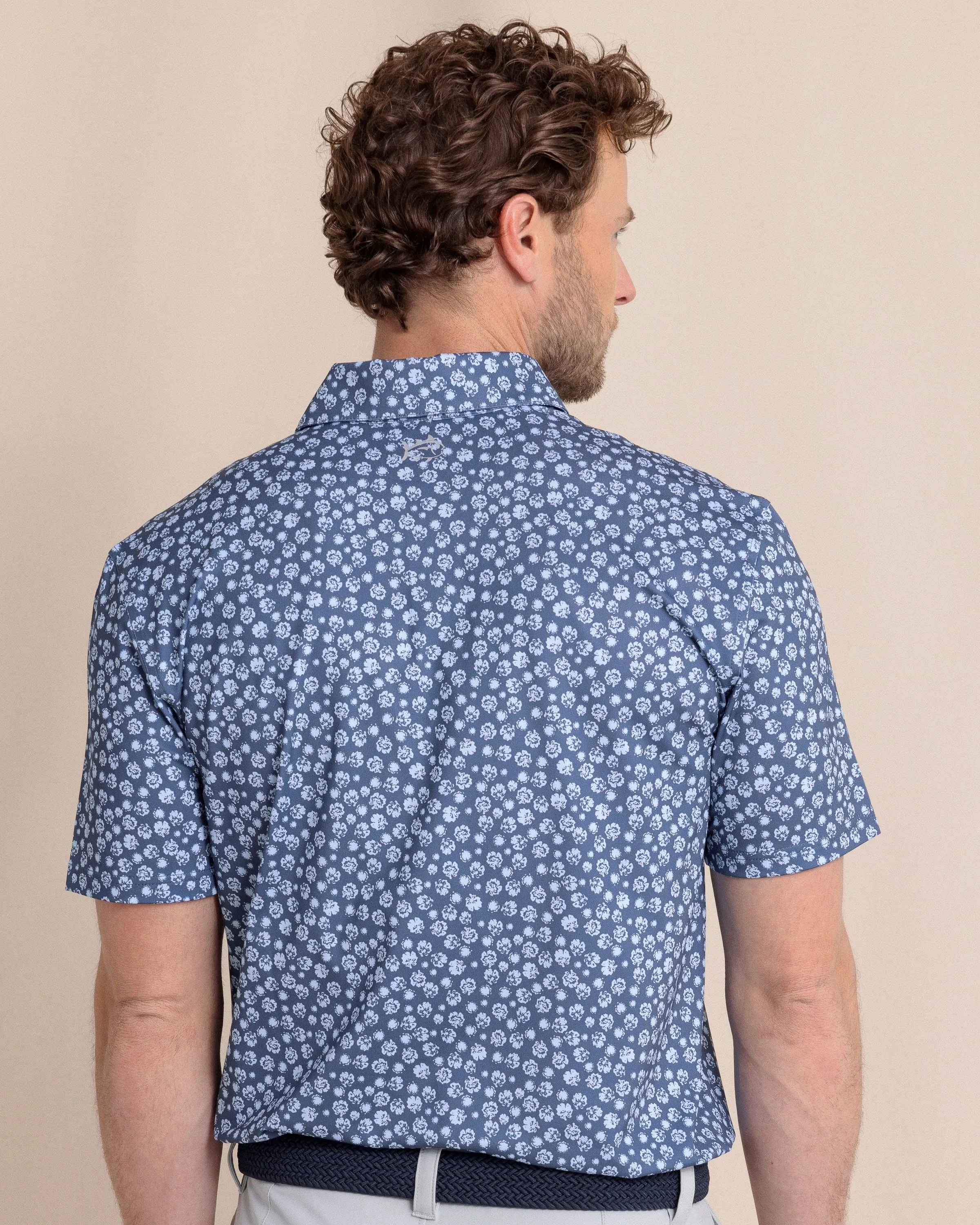 Lightweight Shirt Relaxed Apparel Driver Blossom Bliss Polo - Light Indigo